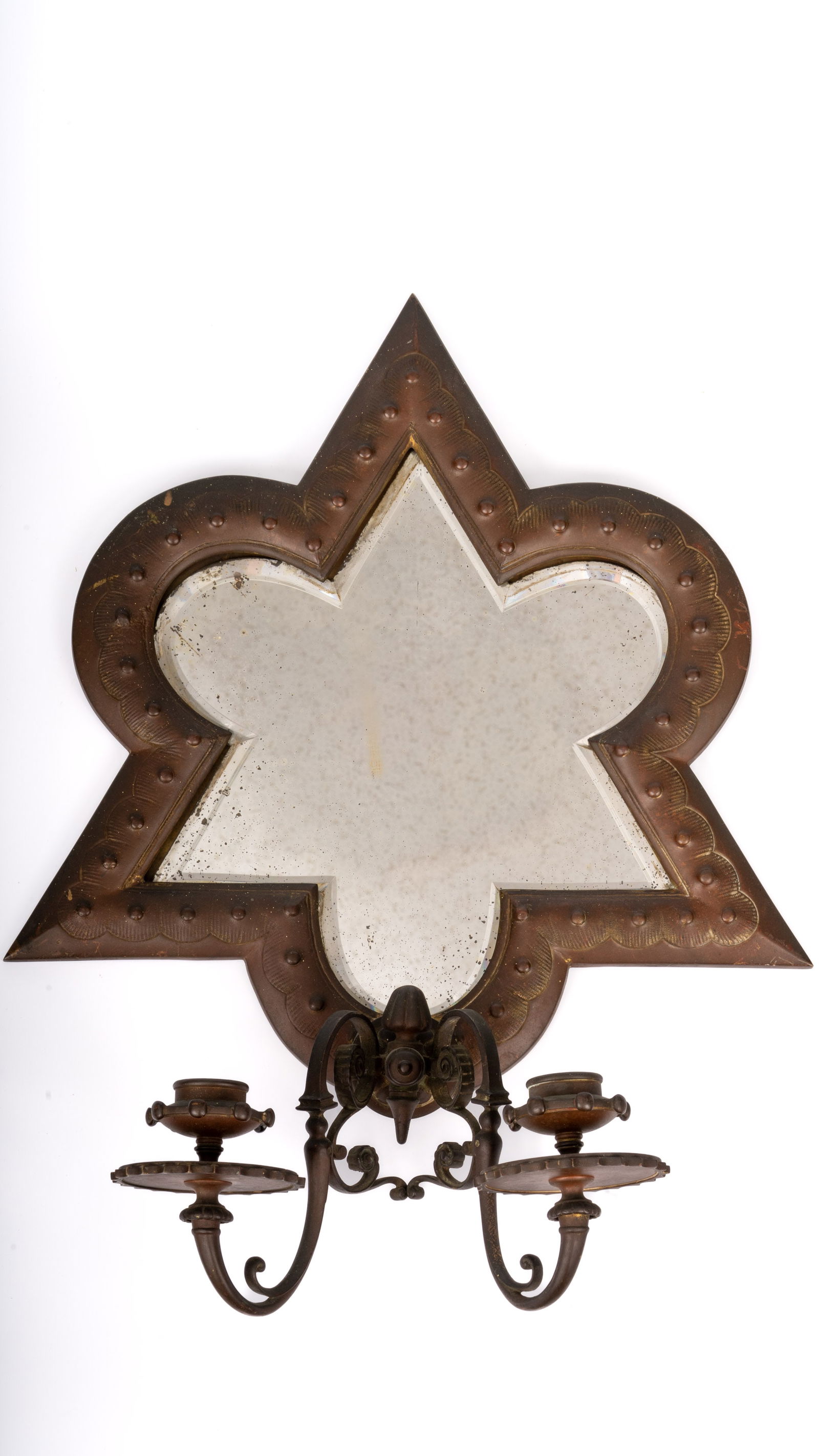 Tiffany & Co Makers Bronze Mirrored Wall Sconce (1 of 6)