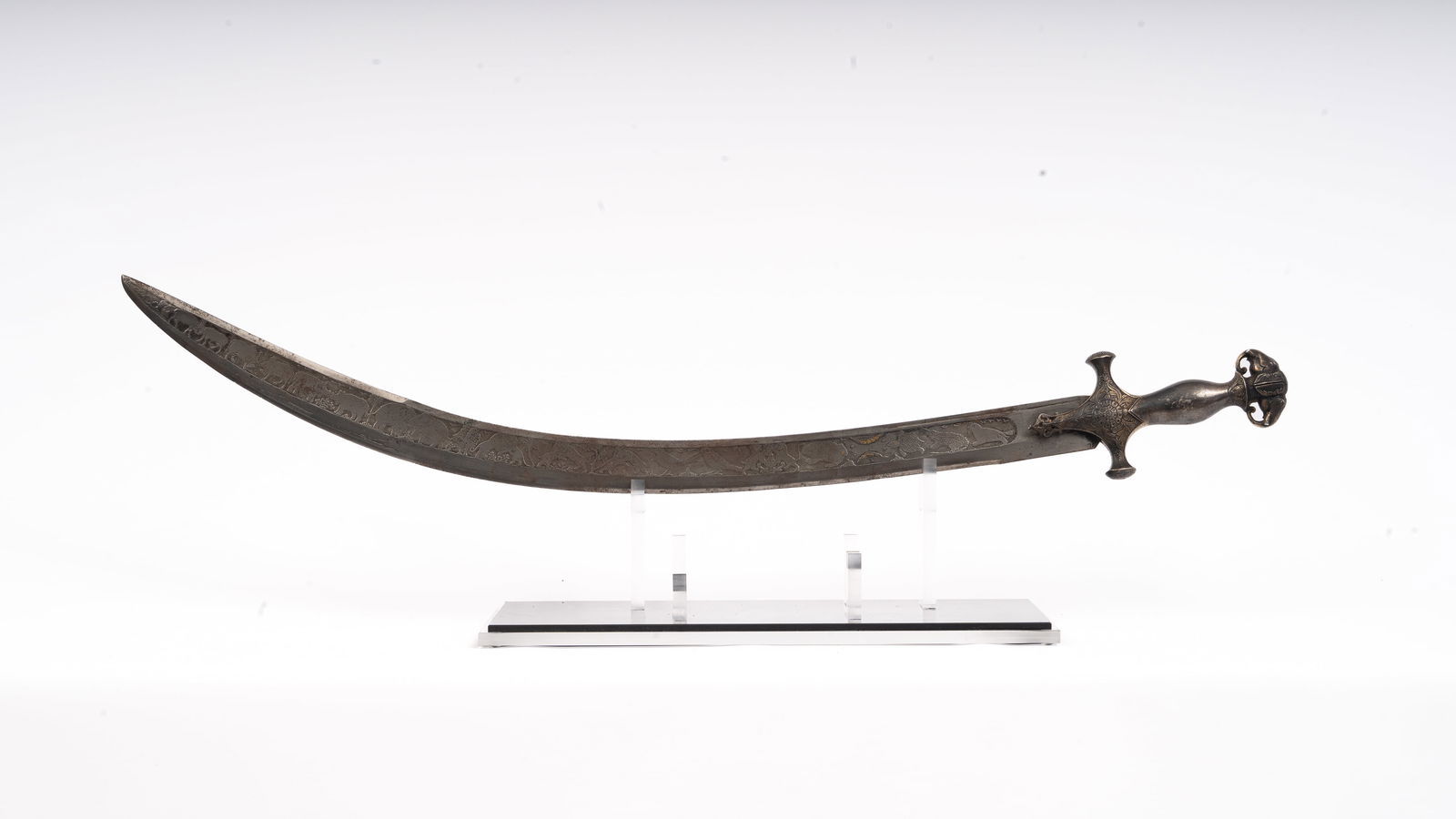 19th Century Indian Tulwar with Elephant-Pommel Hilt Rajasthan (1 of 9)