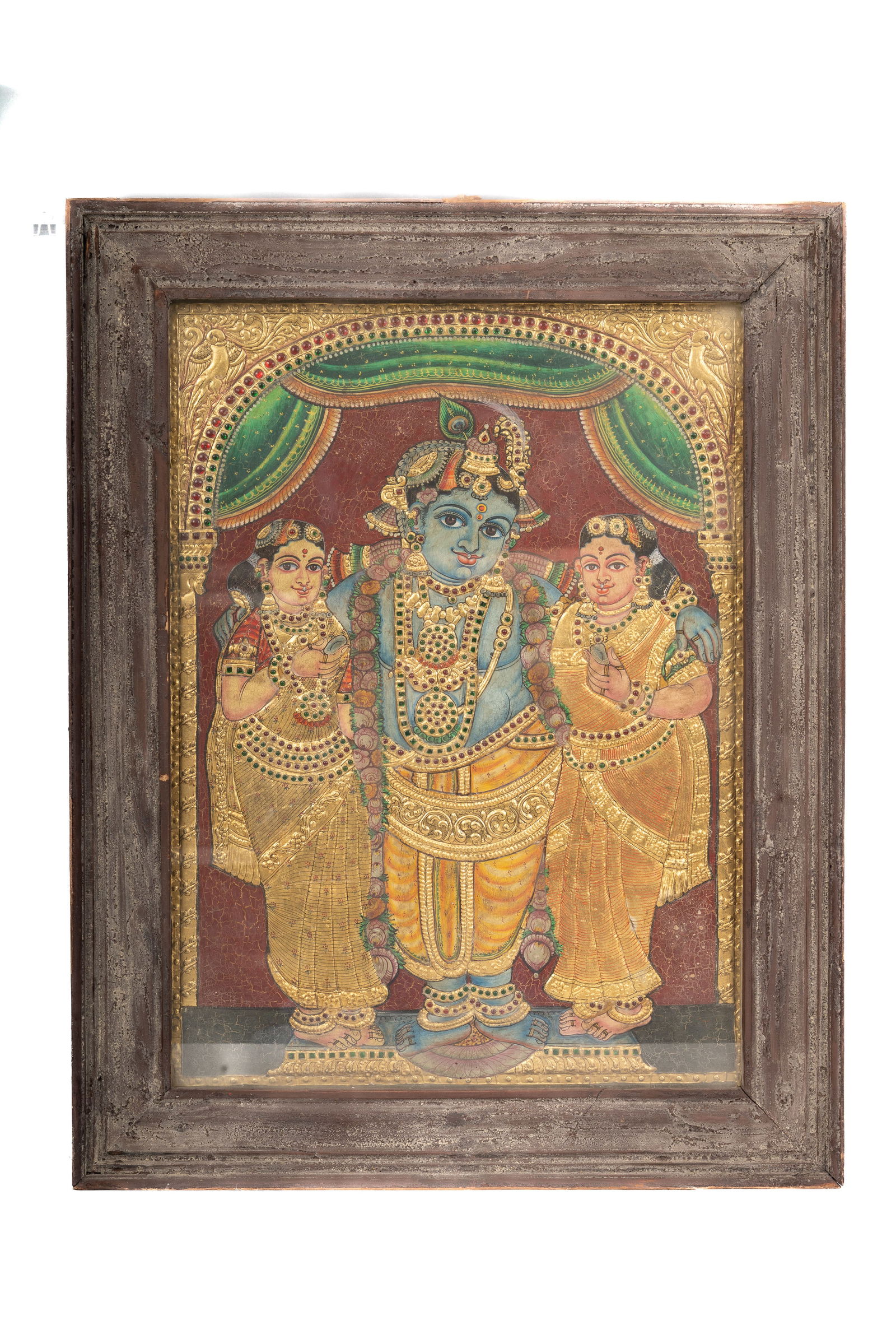 Tanjore Painting of Krishna with Attendants (1 of 7)