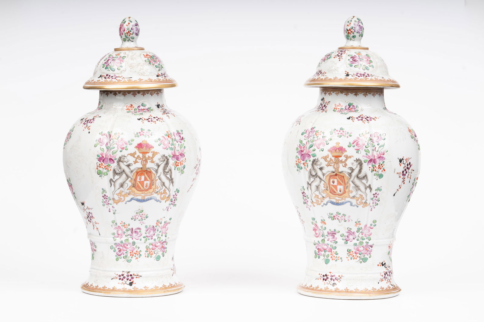 Pair of Edme Samson Armorial Porcelain Jars (1 of 8)