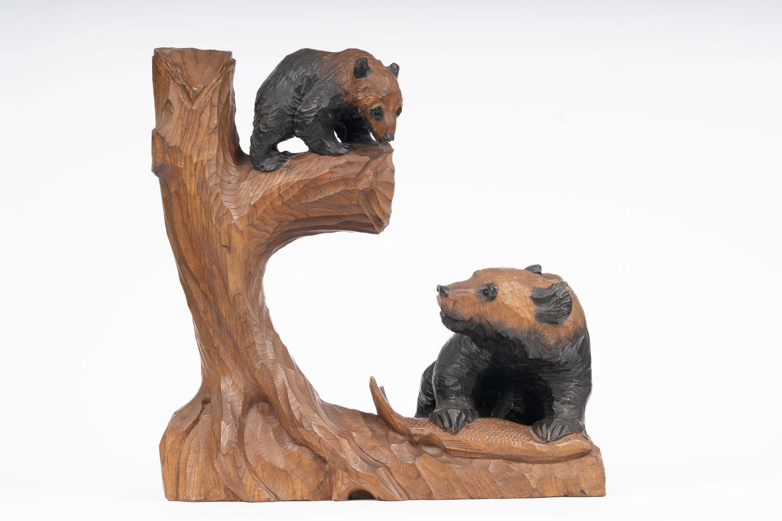 Ainu Carved Wood Bear Group Sculpture, Hokkaido (1 of 7)