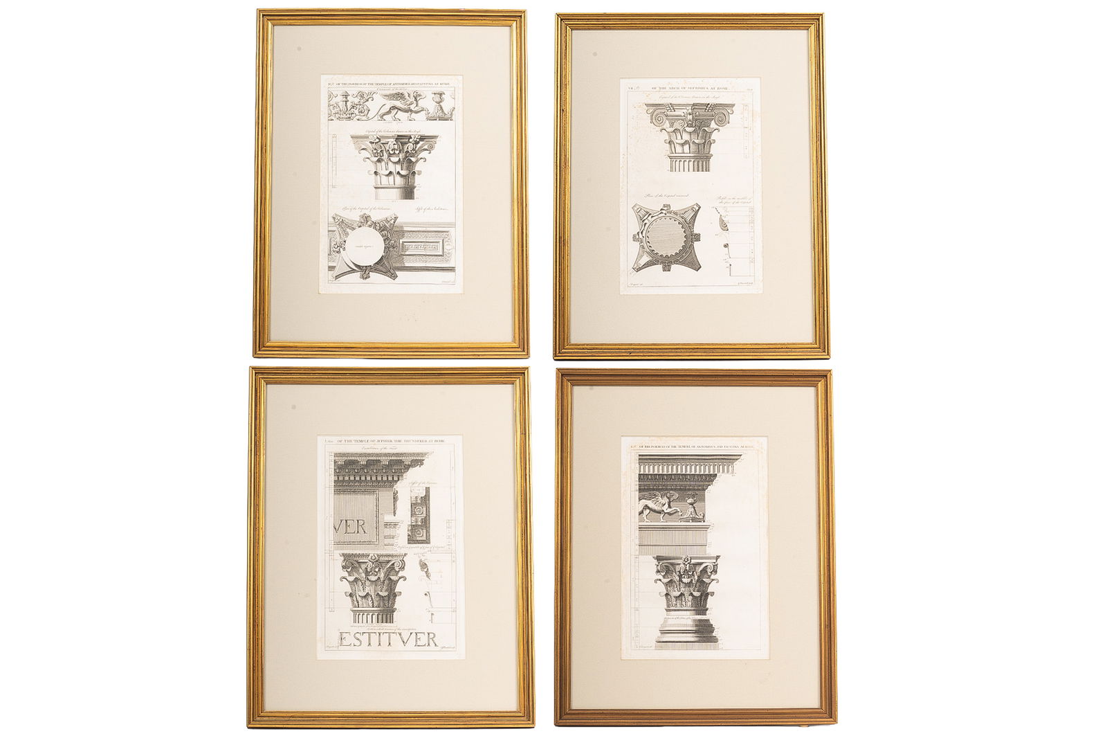 Four Architectural Etchings After Antoine Desgodetz (1 of 8)
