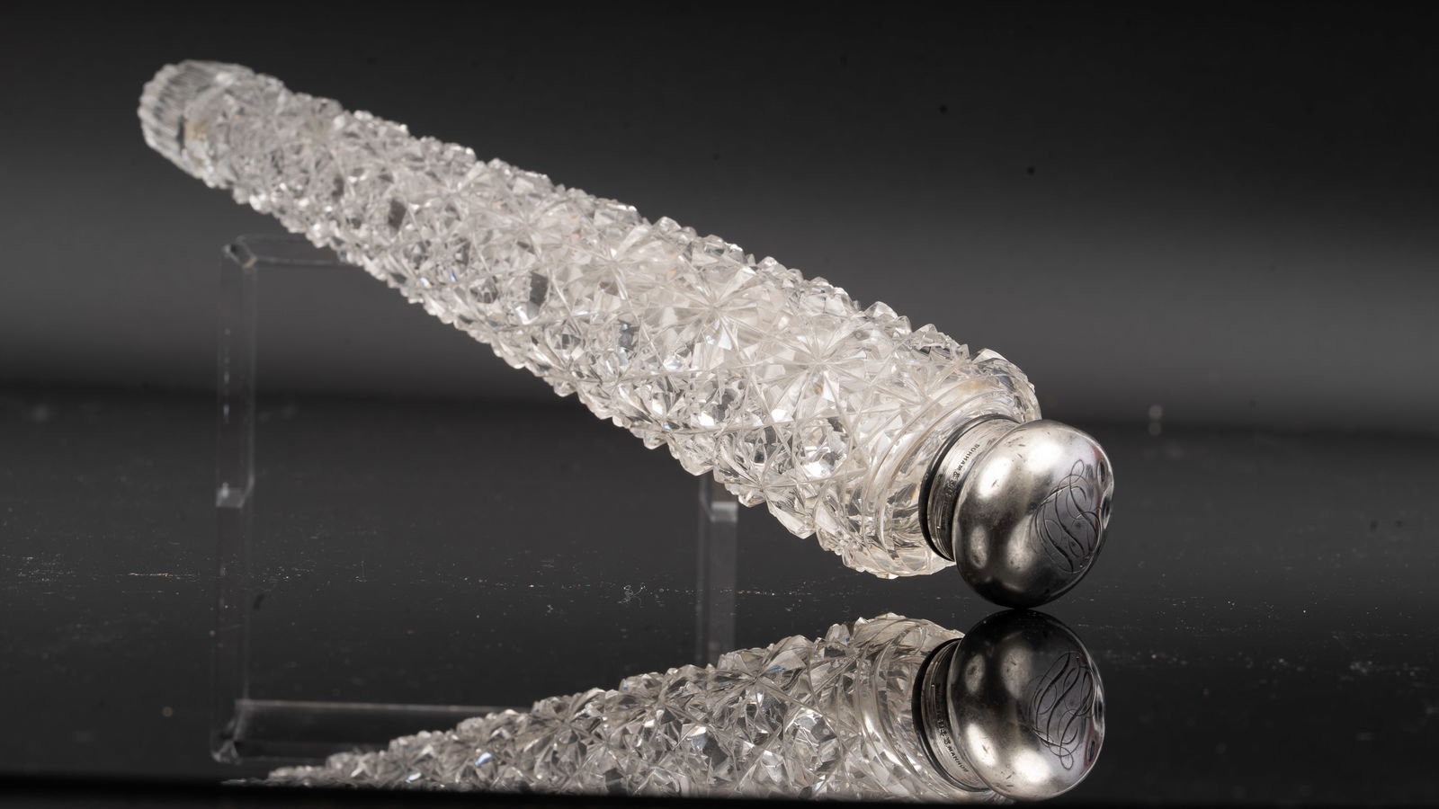 Gorham Sterling-Mounted Cut Crystal Lay-Down Perfume Bottle (1 of 7)