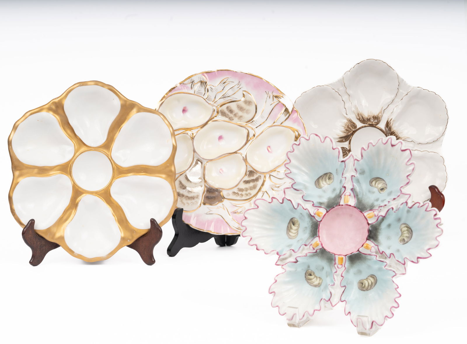 Group of Four Porcelain Oyster Plates (1 of 8)