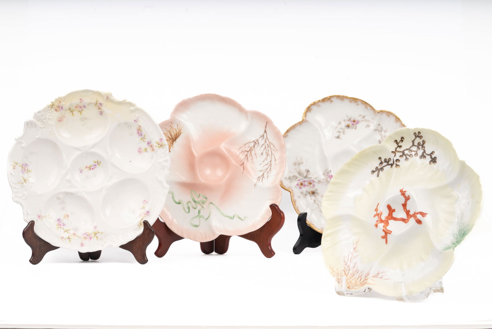 Group of Four Limoges Porcelain Oyster Plates (1 of 9)