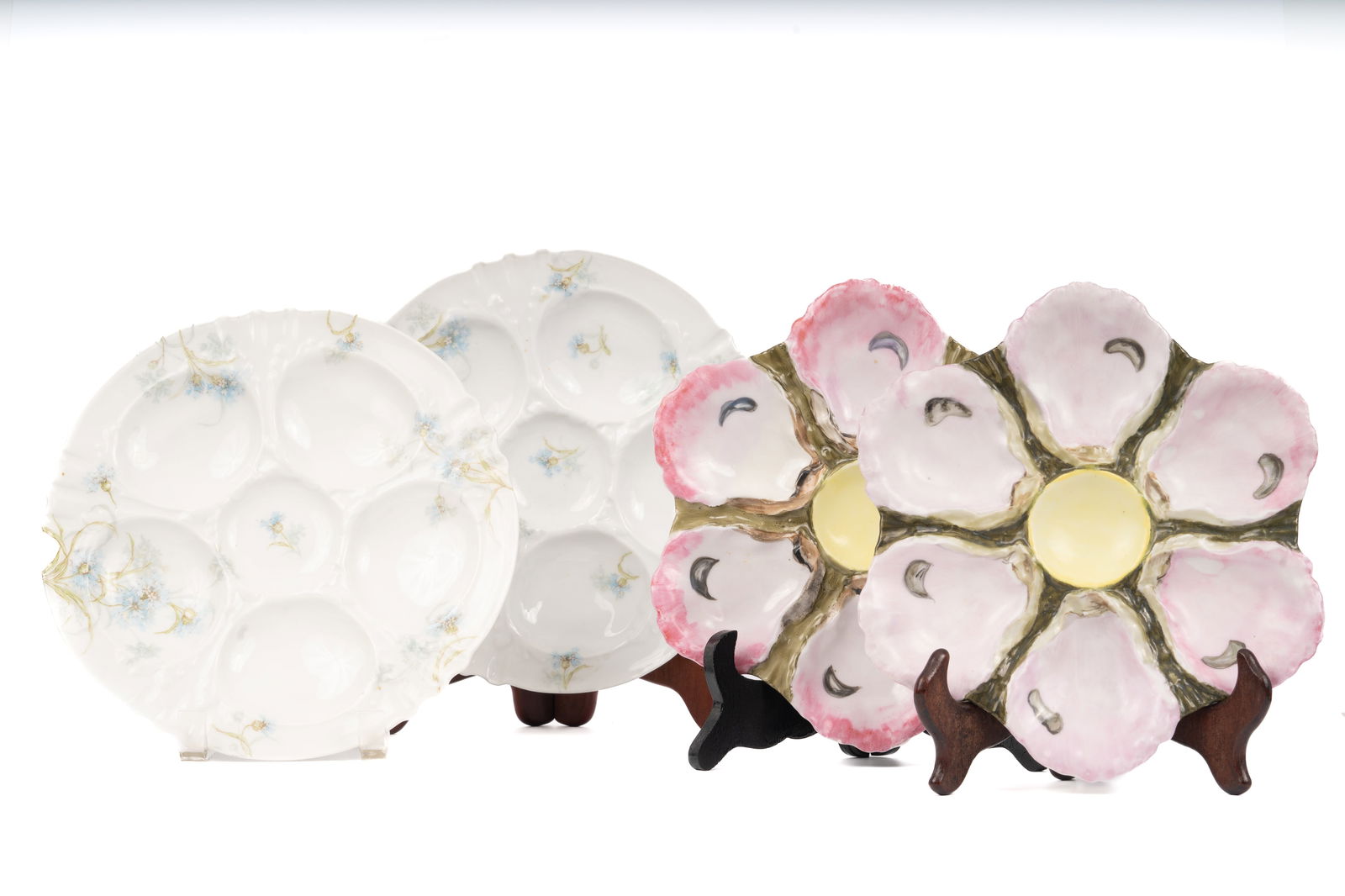 Collection of Four Theodore Haviland Limoges Porcelain Oyster Plates (1 of 7)