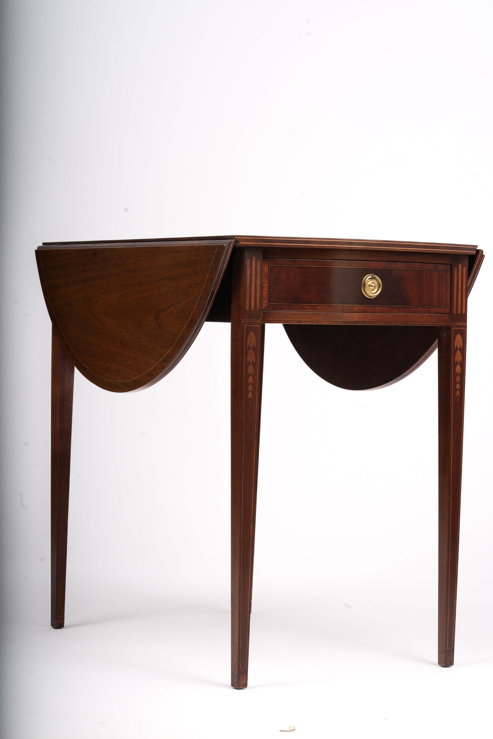 Baker Bell Flower Inlaid Mahogany Pembroke Table (1 of 4)