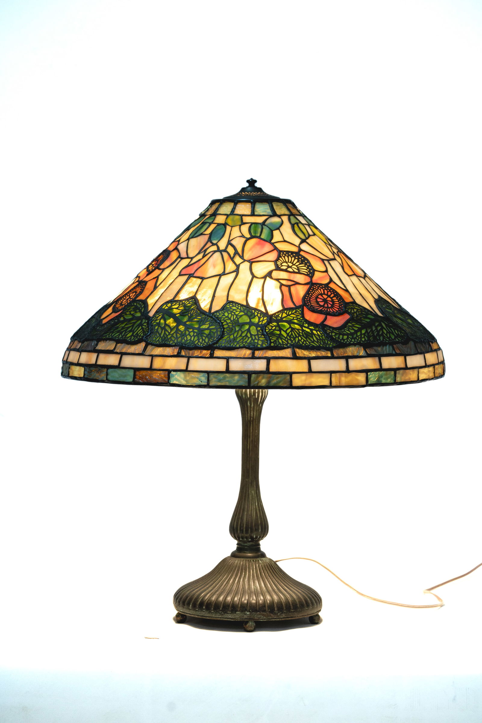 Tiffany Style ‘ Poppy ‘ Stained Glass Table Lamp (1 of 13)