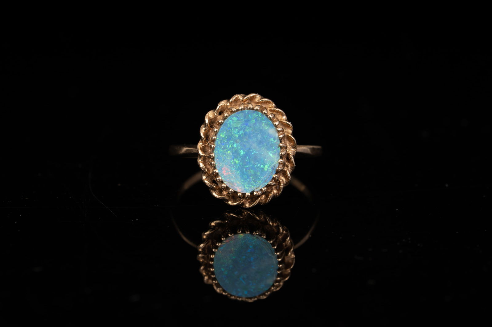 14K Yellow Gold Black Opal Ring (1 of 3)