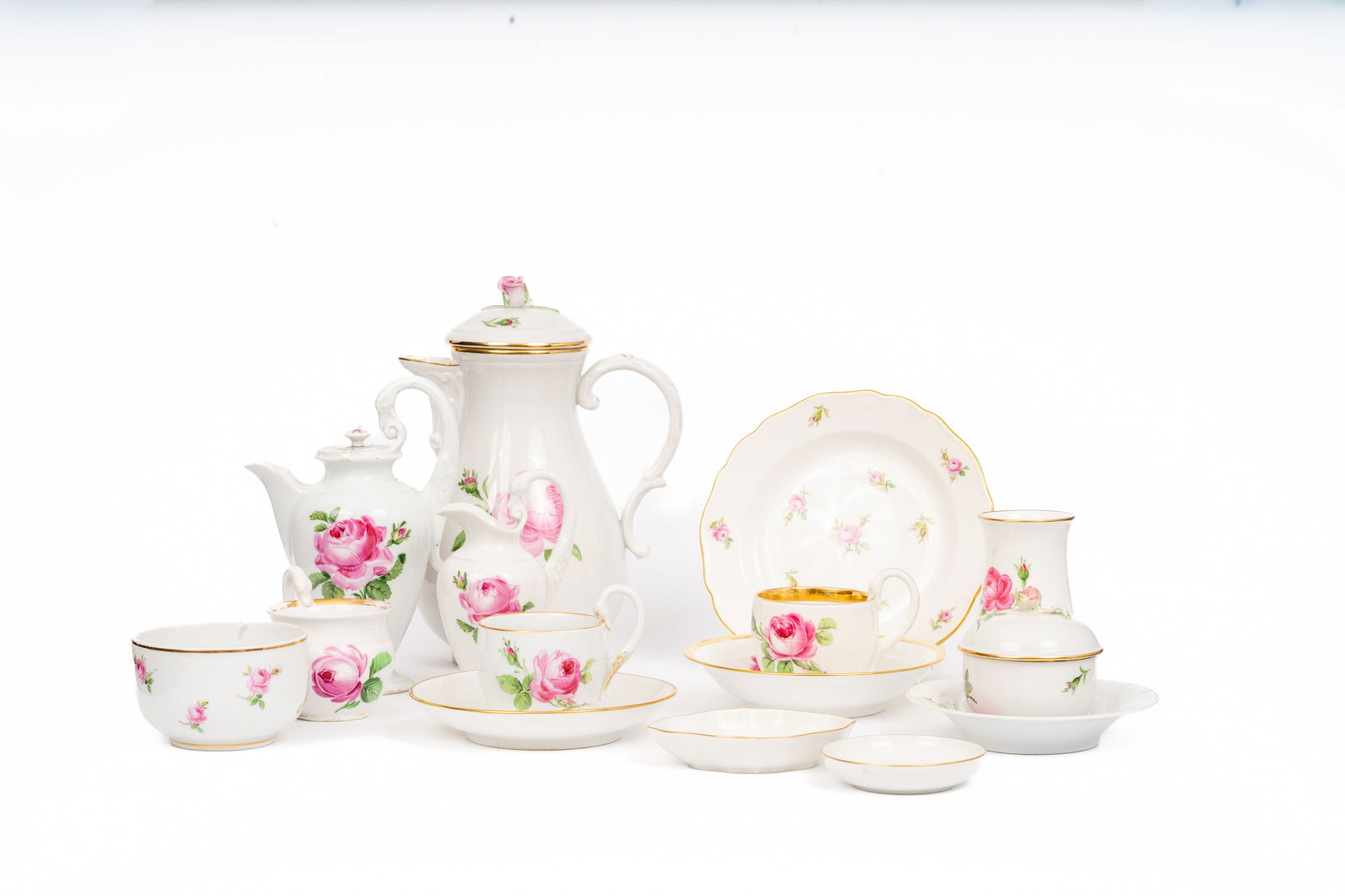 Meissen Rose-Decorated Porcelain Tea Service (1 of 6)