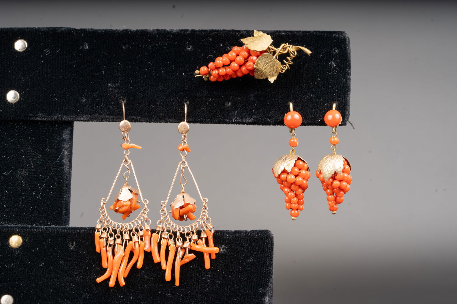 Victorian Coral and Gold-Filled Jewelry Suite (1 of 5)