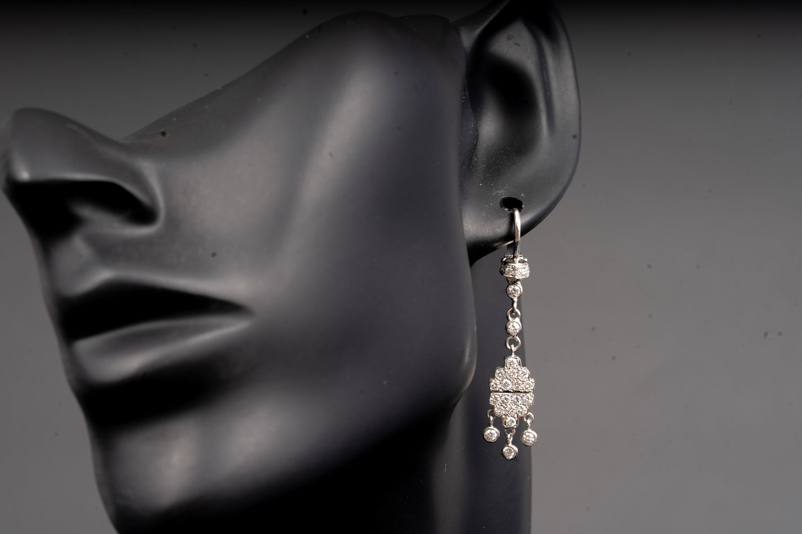 Pair of 14K White Gold and Diamond Drop Earrings (1 of 3)