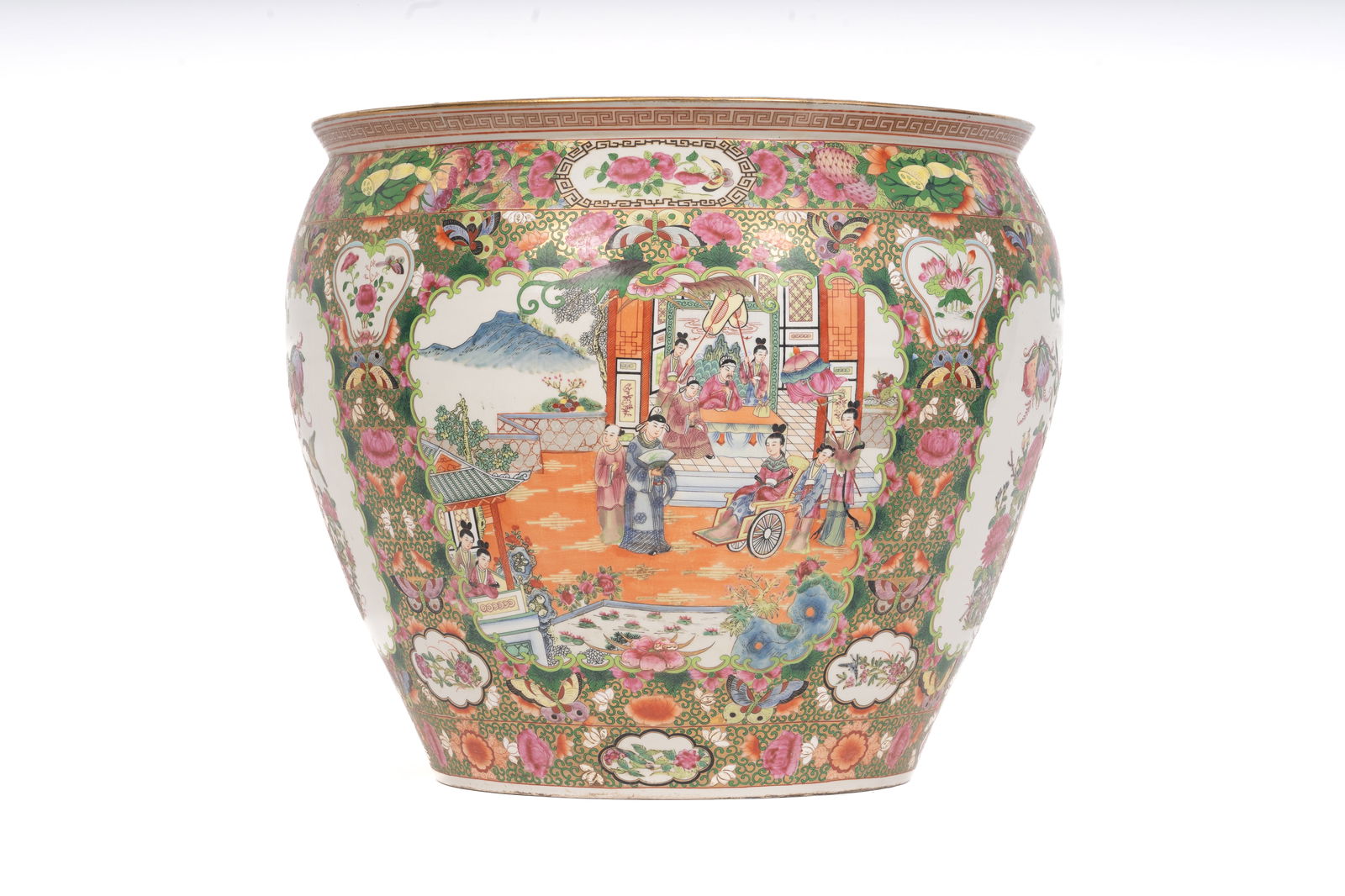 Large Chinese Famille Rose Fish Bowl (1 of 7)