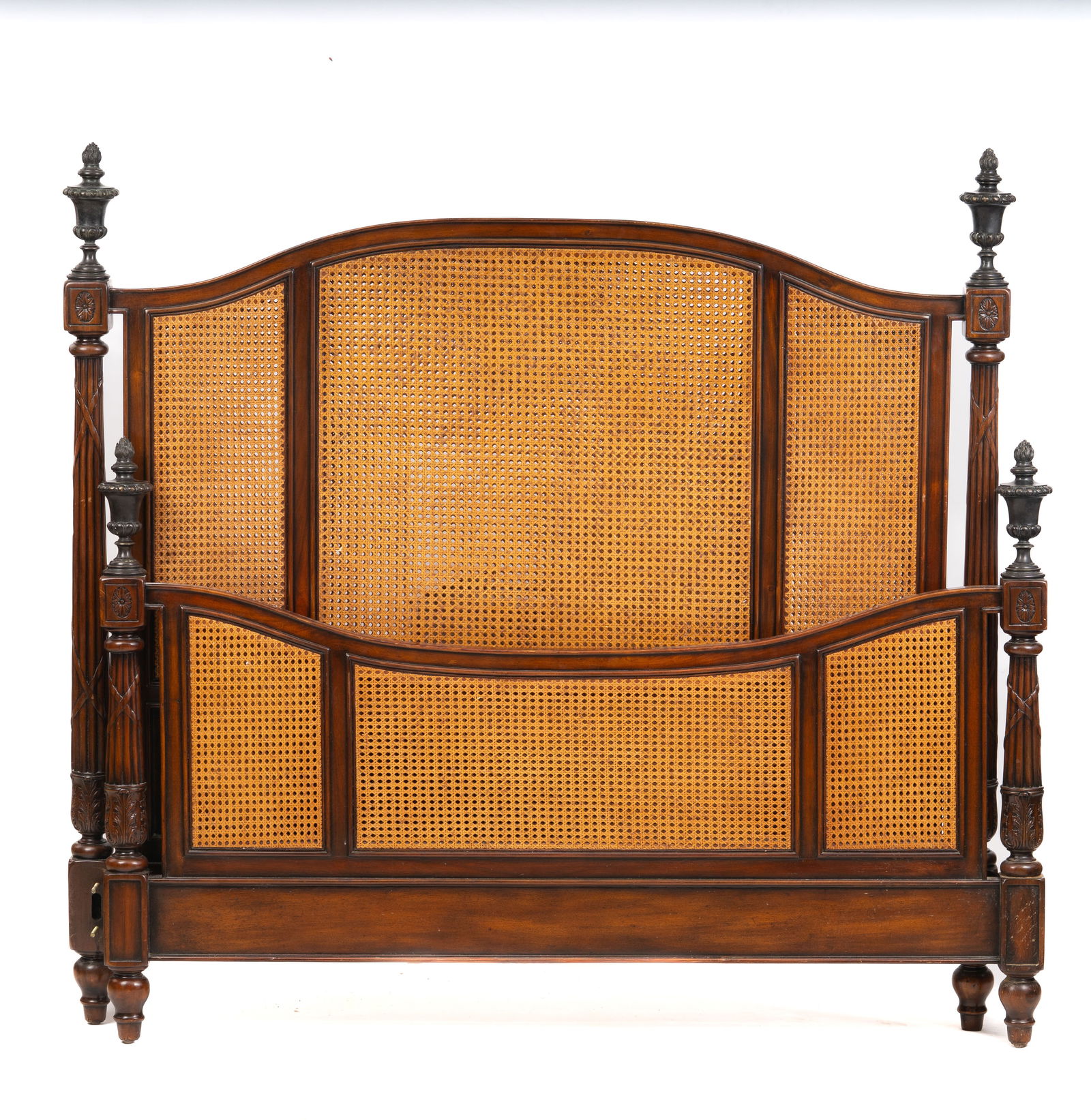 Theodore Alexander Bronze-Mounted Queen Size Bed with Pressed Cane Panels (1 of 4)