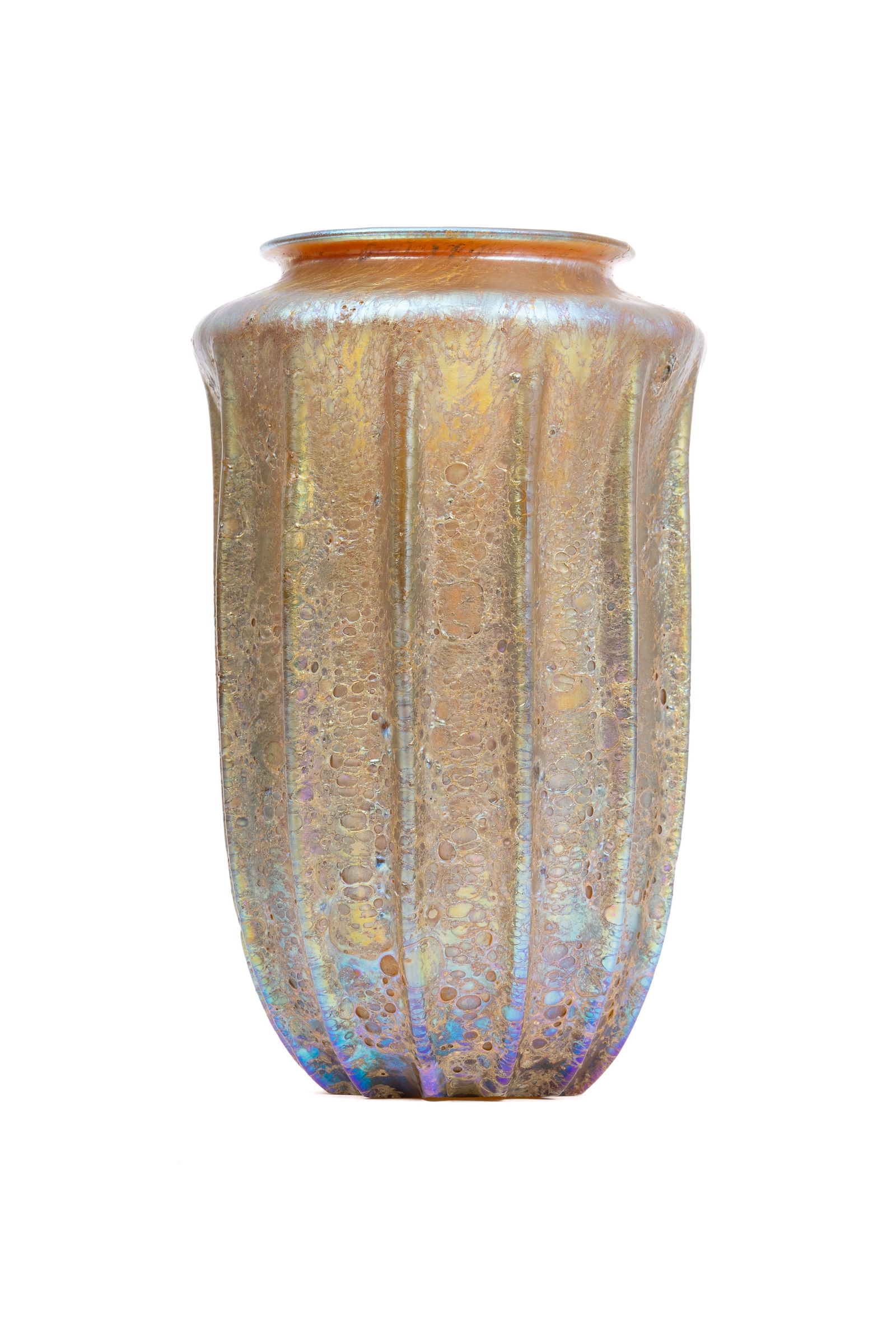 Iridescent Tiffany Favrile Art Glass “Cypriote” Vase Signed L.C.T. (1 of 10)