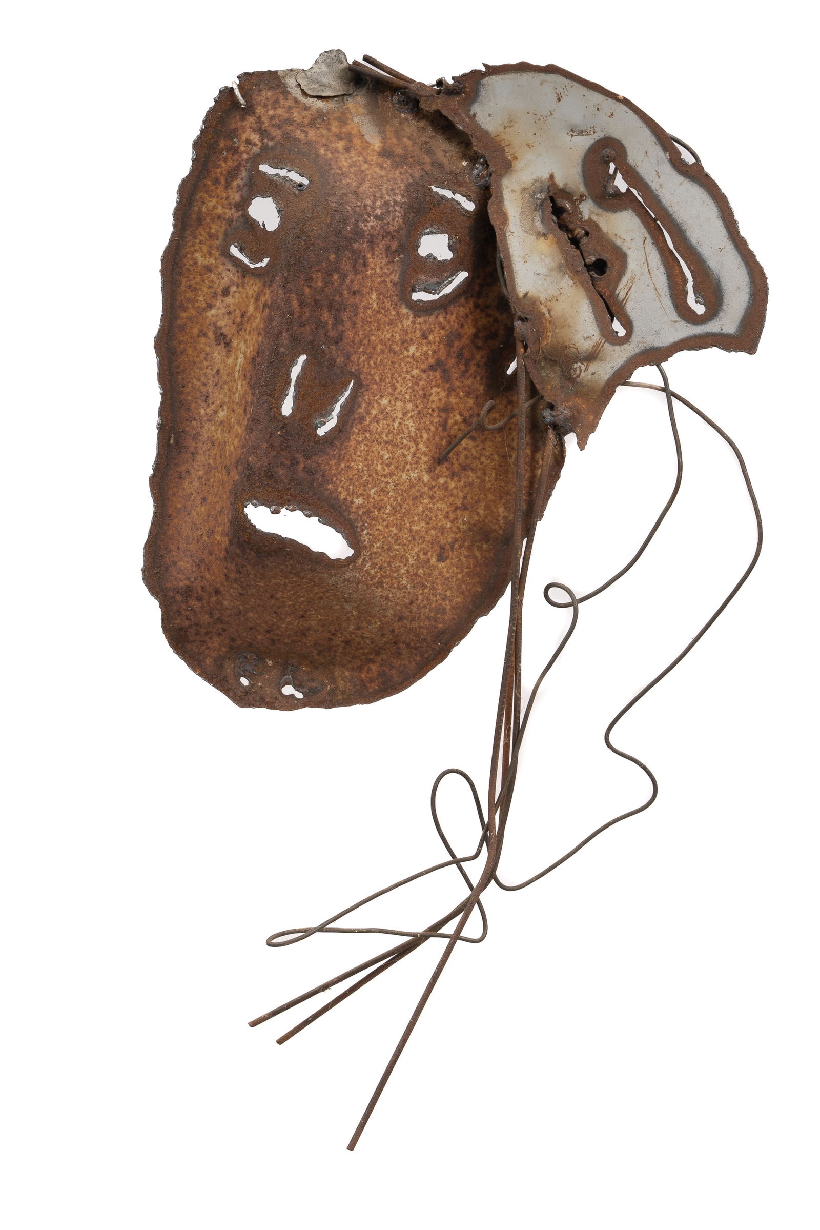 Charlie Lucas Tin Man "long hair" Found art sculpture (1 of 3)