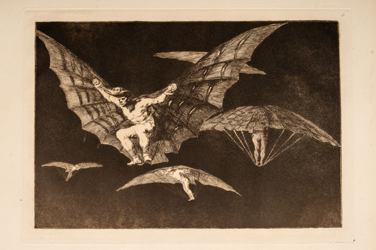 FRANCISCO DE GOYA (1746-1828) "A Way of Flying" (Modo de Volar) Etching & Aquatint, Los Proverbios / (1 of 4)