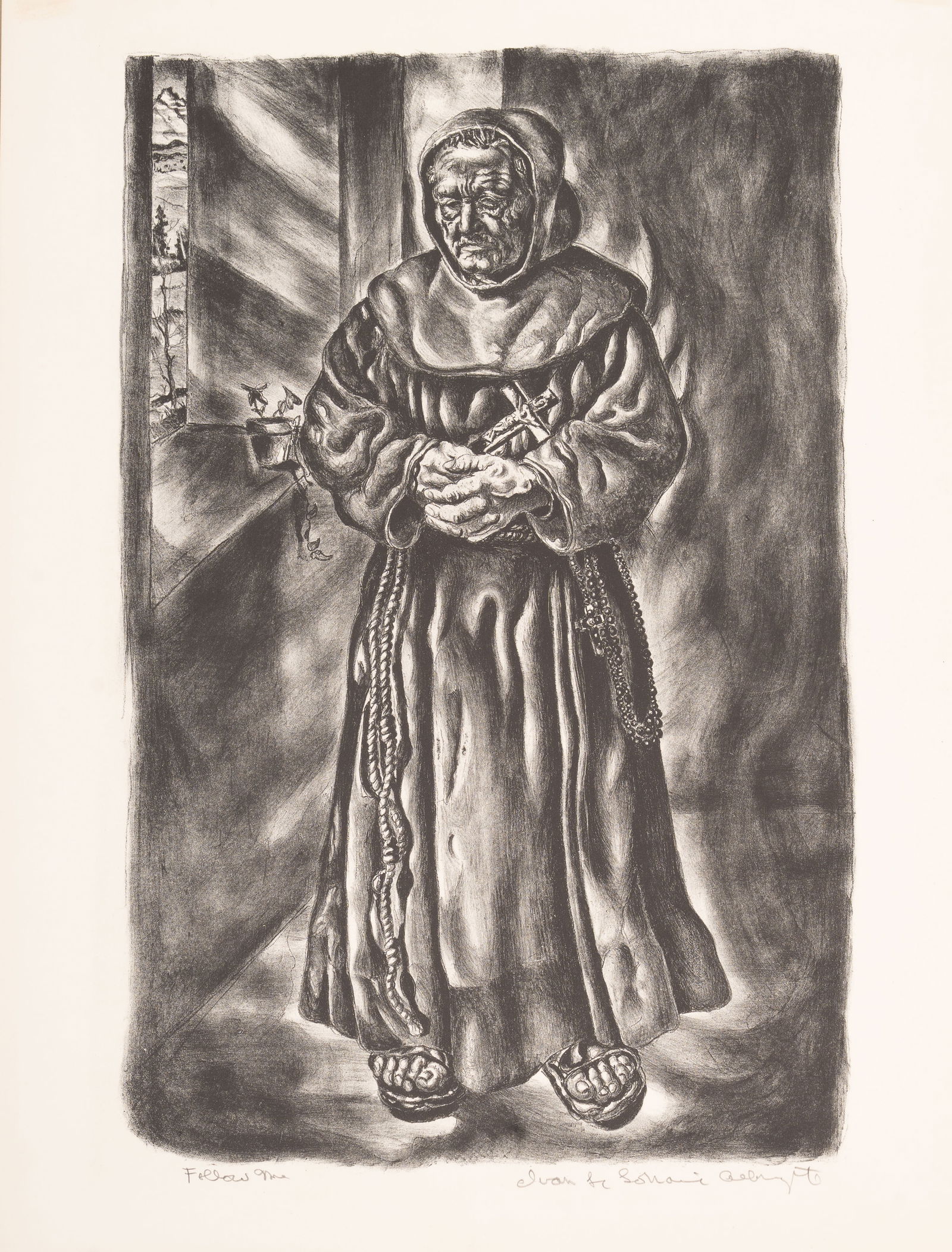 IVAN LE LORRAINE ALBRIGHT (1897 -1983) - "Follow Me" Signed Lithograph (1 of 3)