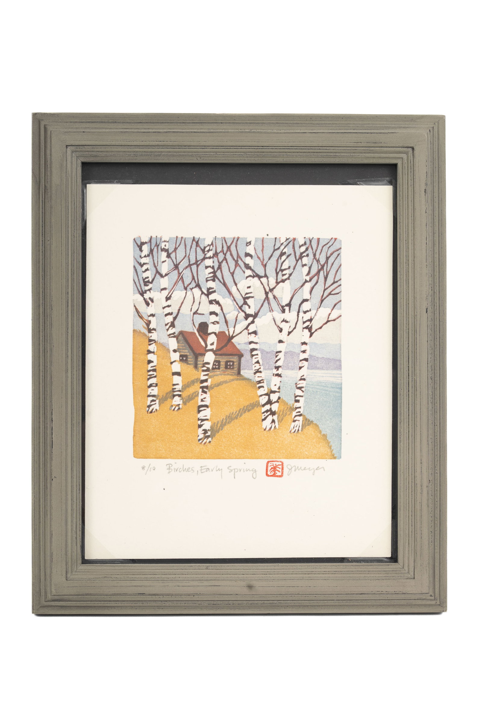 JIM MEYER (American, 20th/21st Century) Birches, Early Spring Woodblock Print, Edition 8/10 (1 of 2)
