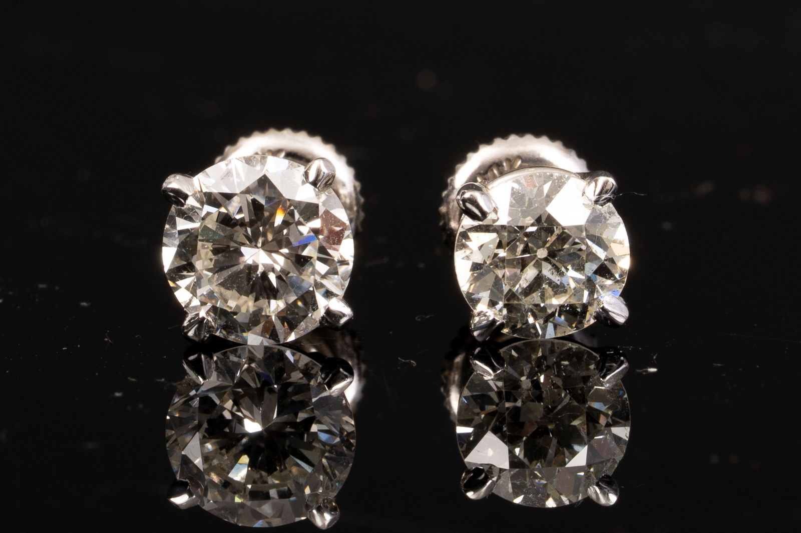 14k White Gold Diamond Stud Earrings, Approx. 2.25 cttw (1 of 5)