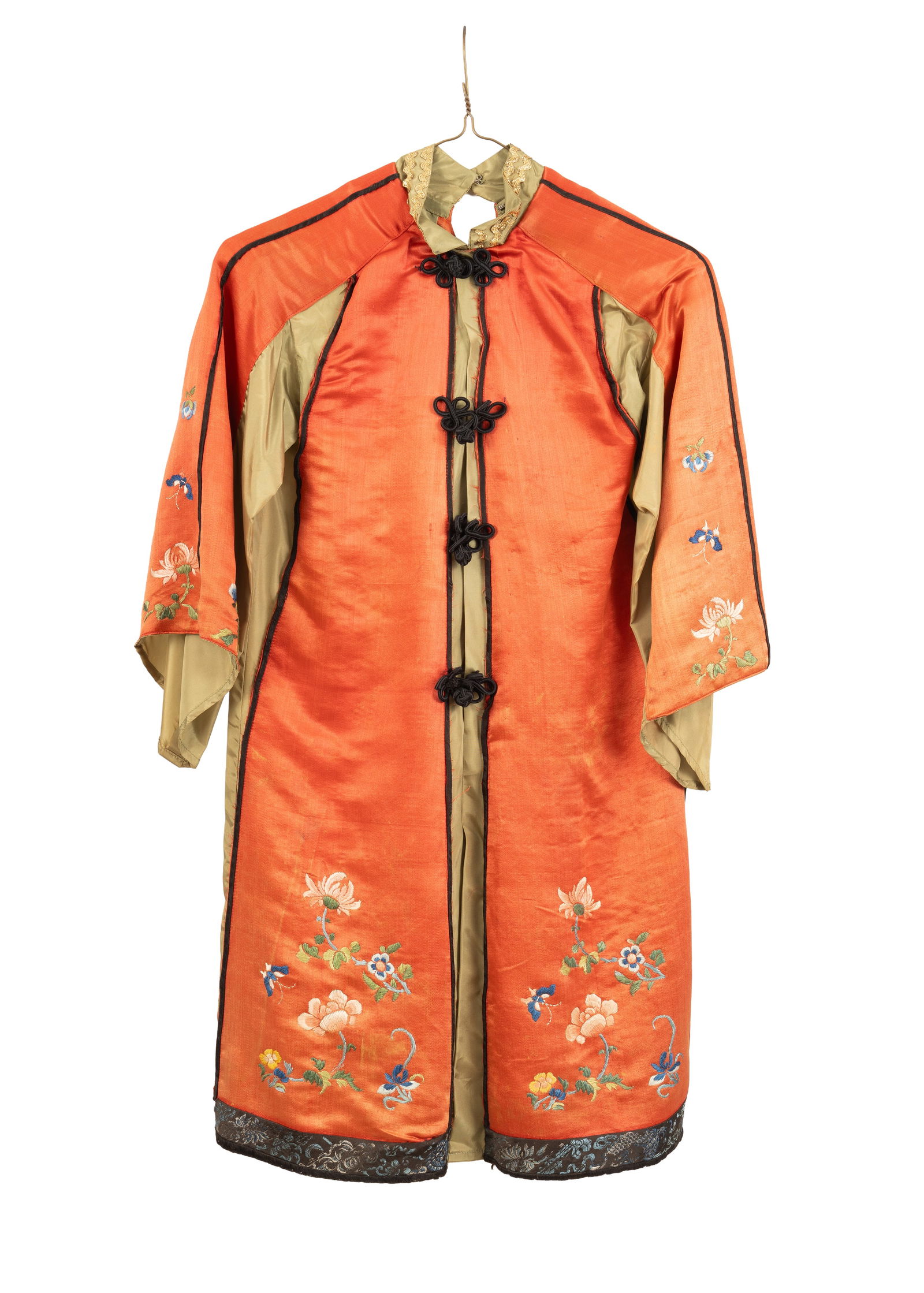 Chinese Embroidered Silk Child's Robe w/ Floral Decoration, Late Qing/Republic Period (1 of 7)