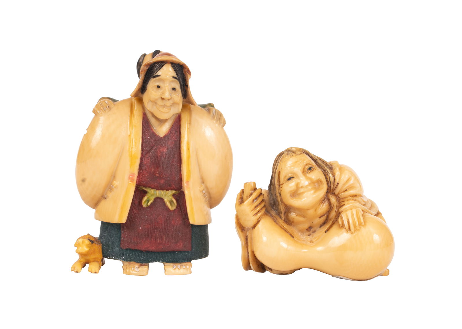 BIYUKI (??) & KAZUYUKI (??) Carved JAPANESE NETSUKE , MEIJI PERIOD (1 of 7)