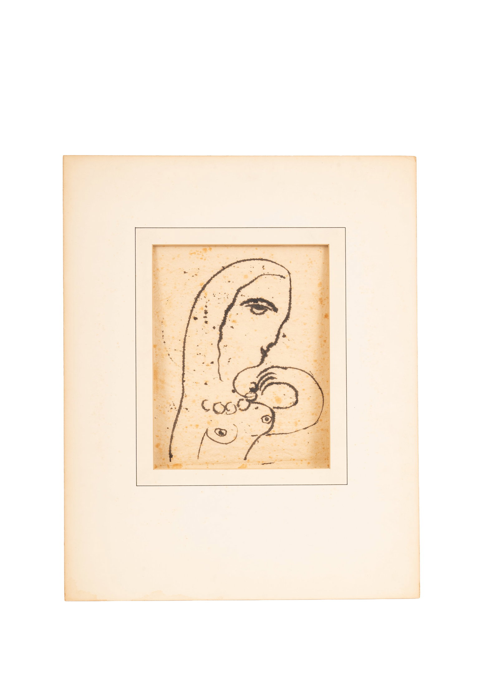 Fritz Maskos (German 1896 -1967) Girl Ink Drawing, Signed (1 of 3)