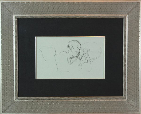 601022: ARTIST: Jack Levine TITLE: Untitled 10 YEAR: c.1950-1960 MEDIUM: Original pochoir on Ingres paper IMAGE SIZE: 12 1/4' x 19' SIGNATURE: Unsigned. EDITION: 'Facing East', 1970. Original pochoirs were pr