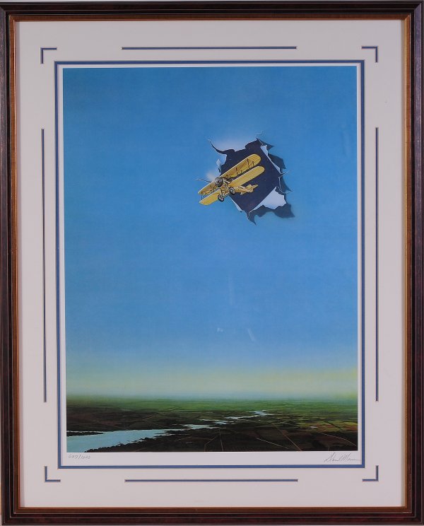 The Airplains: ARTIST: David Mann TITLE: The Airplains MEDIUM: Lithograph - Print IMAGE SIZE: 19" x 26" FRAME SIZE: 28" x 34" SIGNATURE: Lower Right Corner EDITION: numbered 647/1000