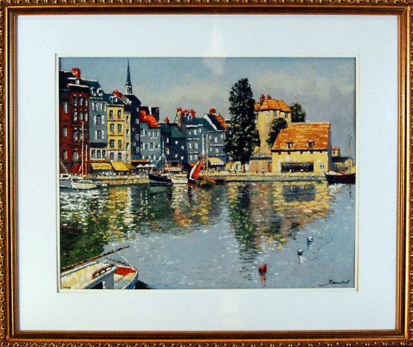 Honfleur la Lieutenance: ARTIST: Andre Bardet TITLE: Honfleur la Lieutanance MEDIUM: lithograph on paper IMAGE SIZE: 16.25 x 20.75 in. FRAME SIZE: 24.75 x 29.50 in. SIGNATURE: signed lower right EDITION: numbered from the edi
