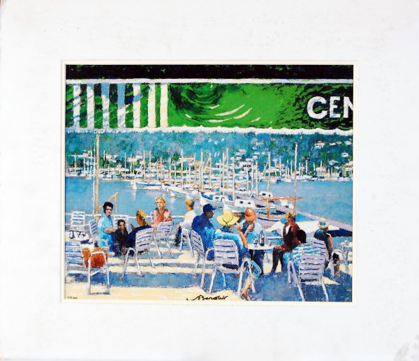 Aux Bateara: ARTIST: Andre Bardet TITLE: Aux Bateara MEDIUM: offset lithograph with serigraph enhancement on paper IMAGE SIZE: 13.5 x 11 in. SIGNATURE: signed lower right EDITION: numbered from the edition of 95,