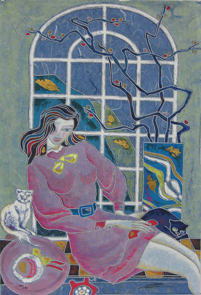 ARTIST: Jack Youngerman TITLE: Evening Reflections: YEAR: c.1988 MEDIUM: Mixed Media on paper IMAGE SIZE: 12.50 x 15.50 in. (approx.) SIGNATURE: Signed, lower right EDITION: Edition of 195 Inv. #: 12219