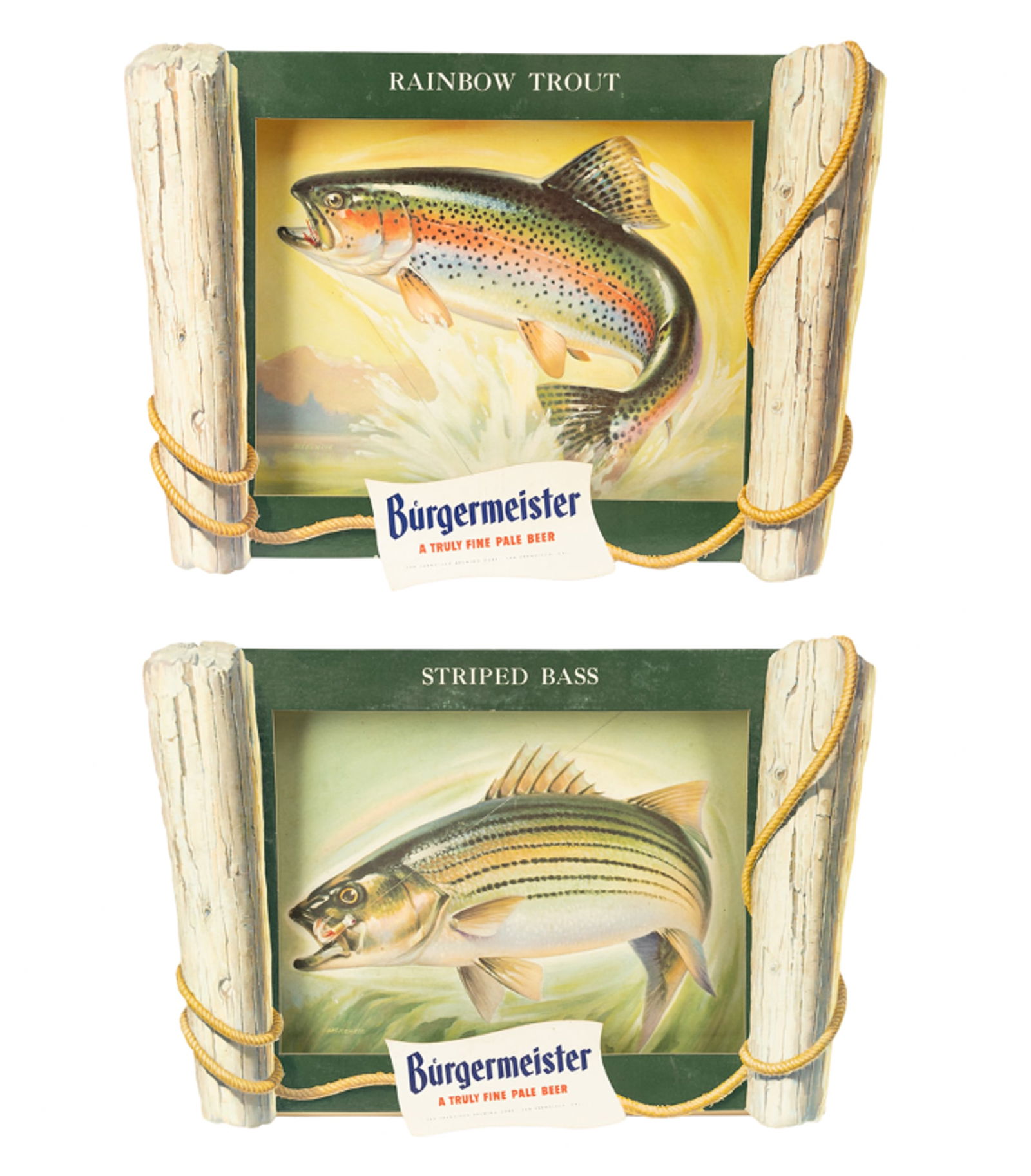 Lot Of 2 Vintage 1950s Burgermeister Beer Signs (1 of 6)