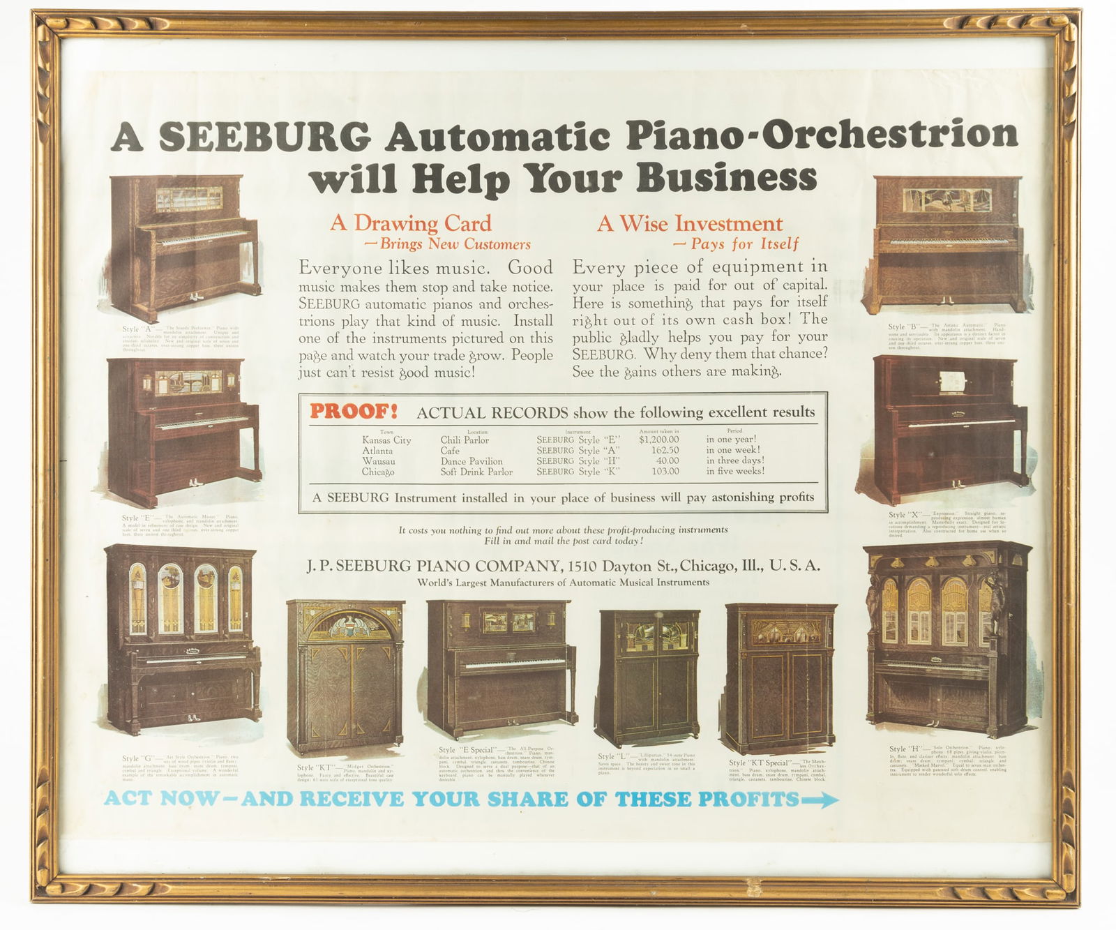 Vintage Seeburg Piano Wall Poster (1 of 2)