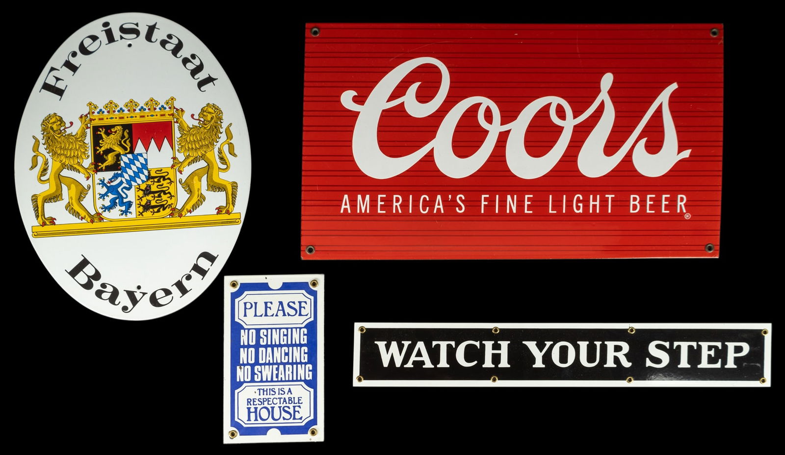 Lot of 4 Vintage Metal Signs (1 of 2)