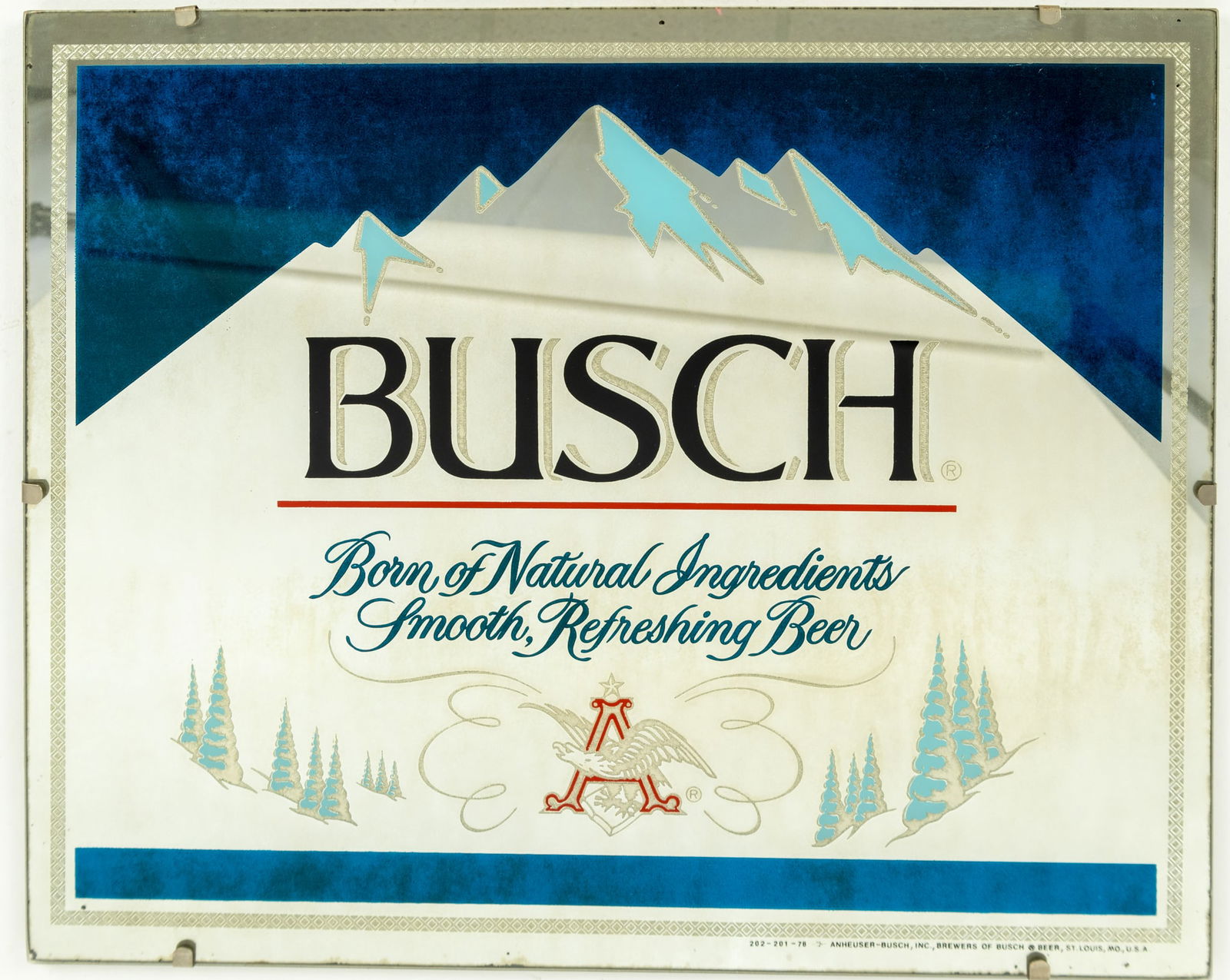 Vintage Glass Busch Beer Mirror With Logo (1 of 3)