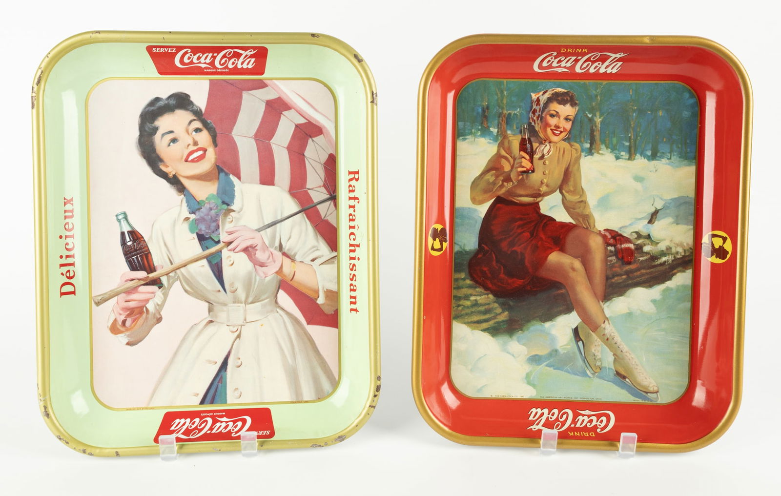 Lot of 2 Coca Cola Advertising Trays (1 of 5)