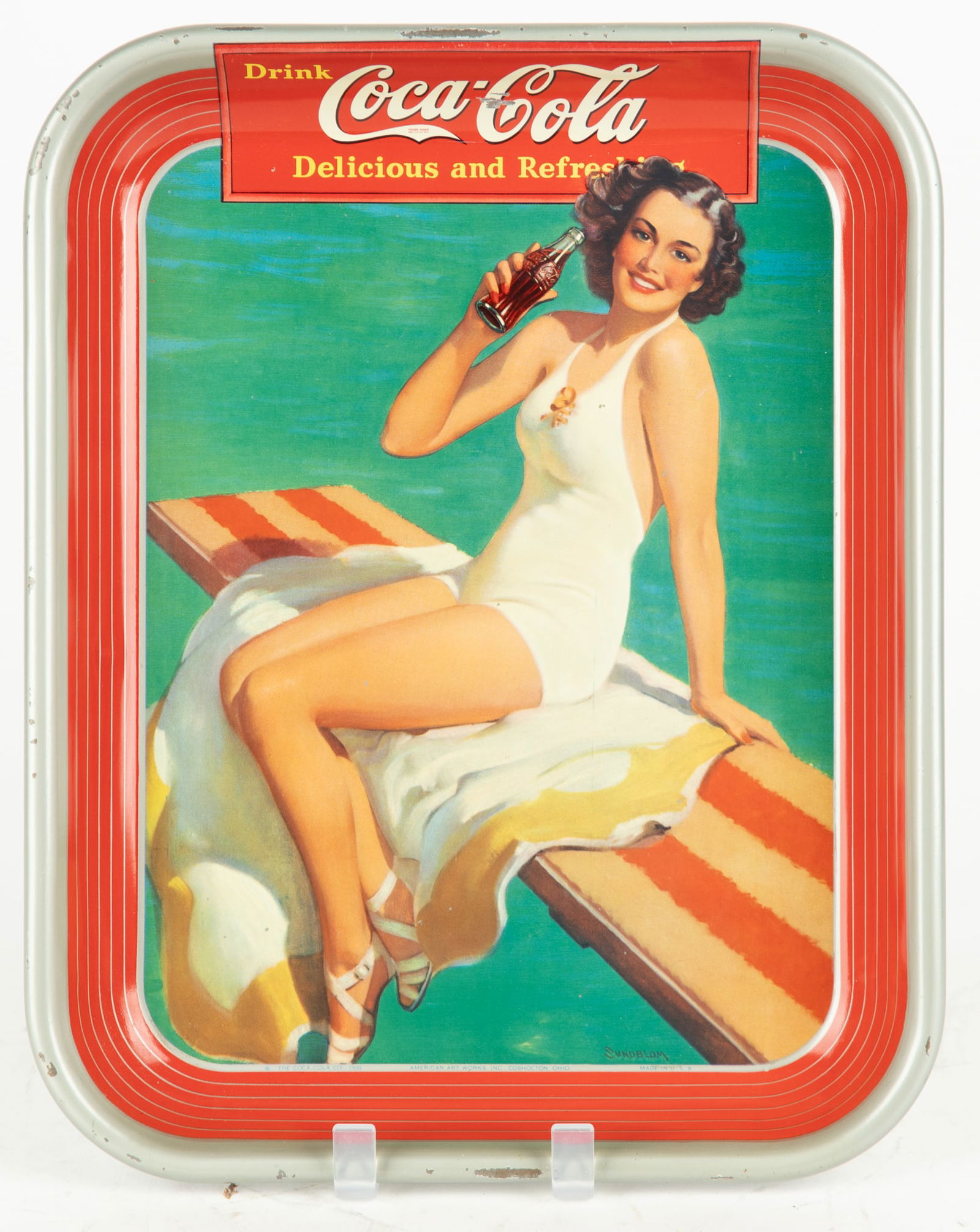 Coca Cola 1939 Springboard Girl Tray (1 of 5)