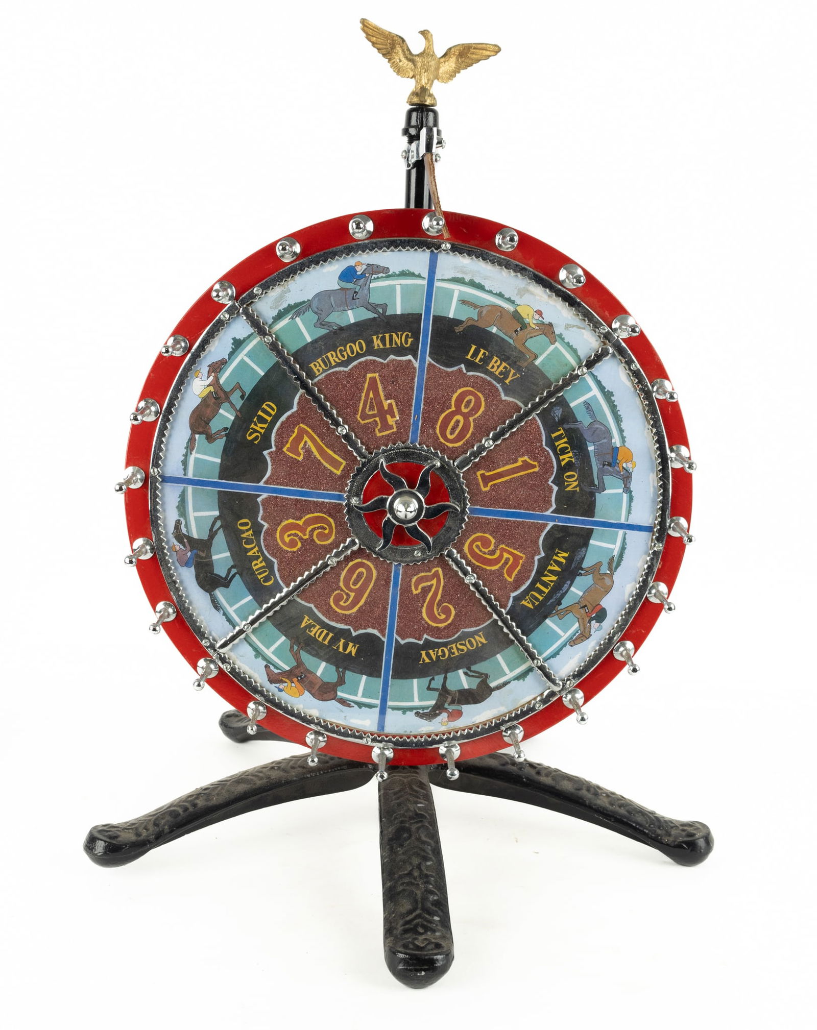 Vintage Wooden Horse Racing Gambling Wheel (1 of 4)