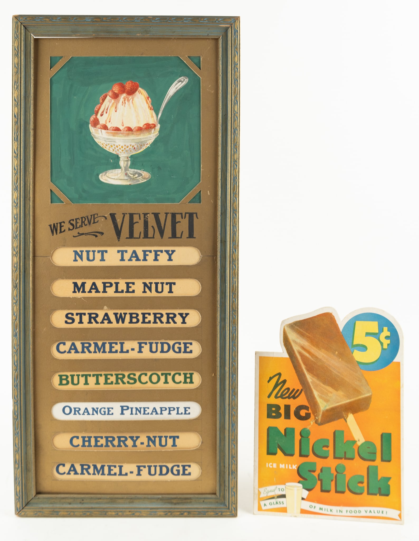 Lot of 2 Vintage Ice Cream Advertising Items (1 of 4)
