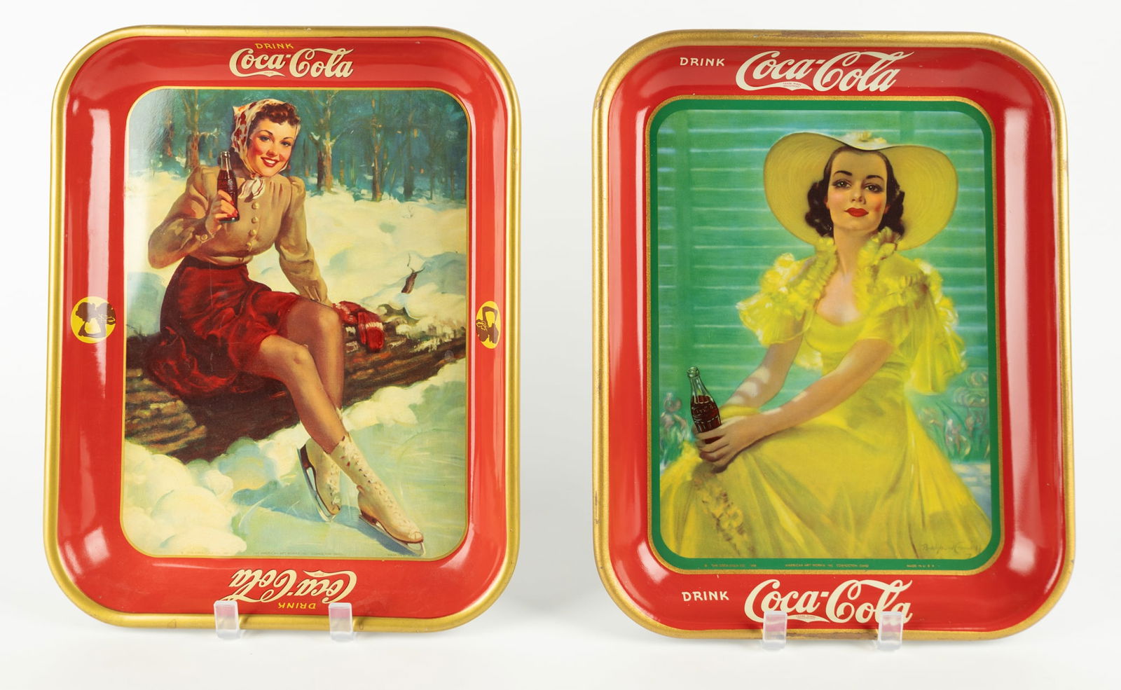 Lot of 2 Coca Cola Advertising Trays (1 of 5)