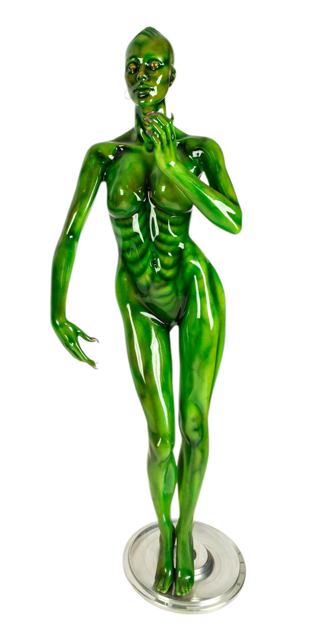 Life-size Green Alien Woman Statue (1 of 7)