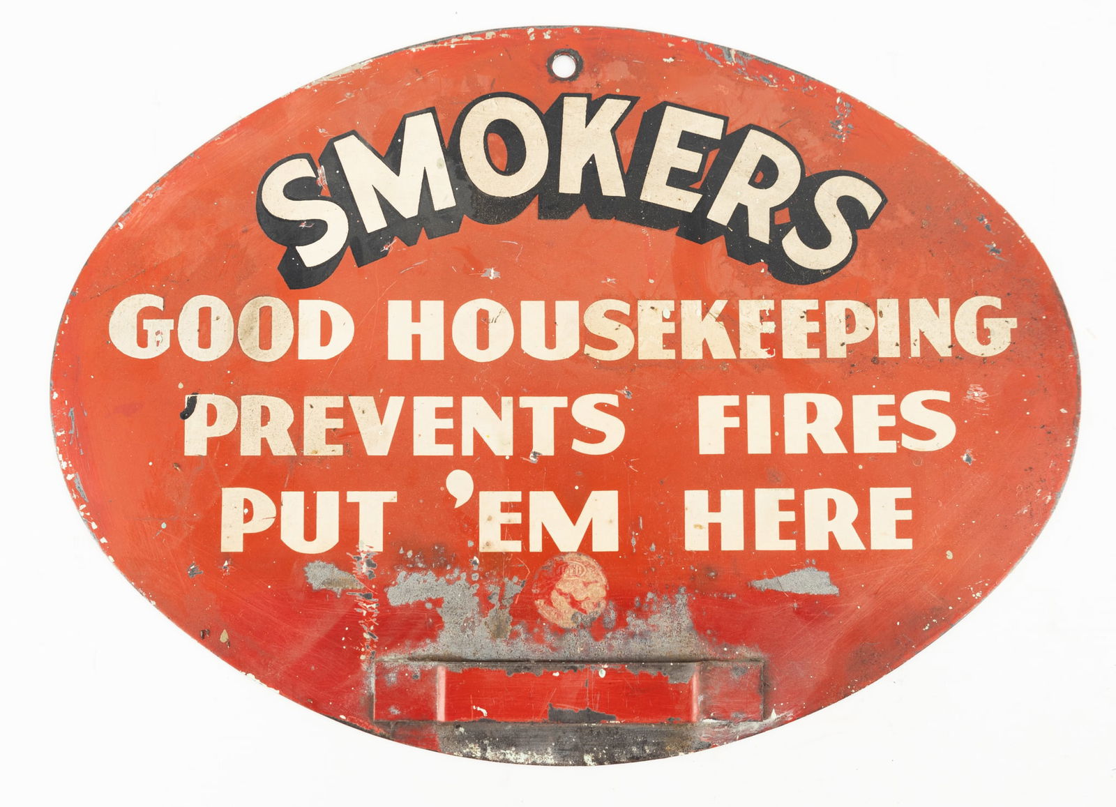 Vintage 1950’s Metal Ashtray Sign (1 of 4)