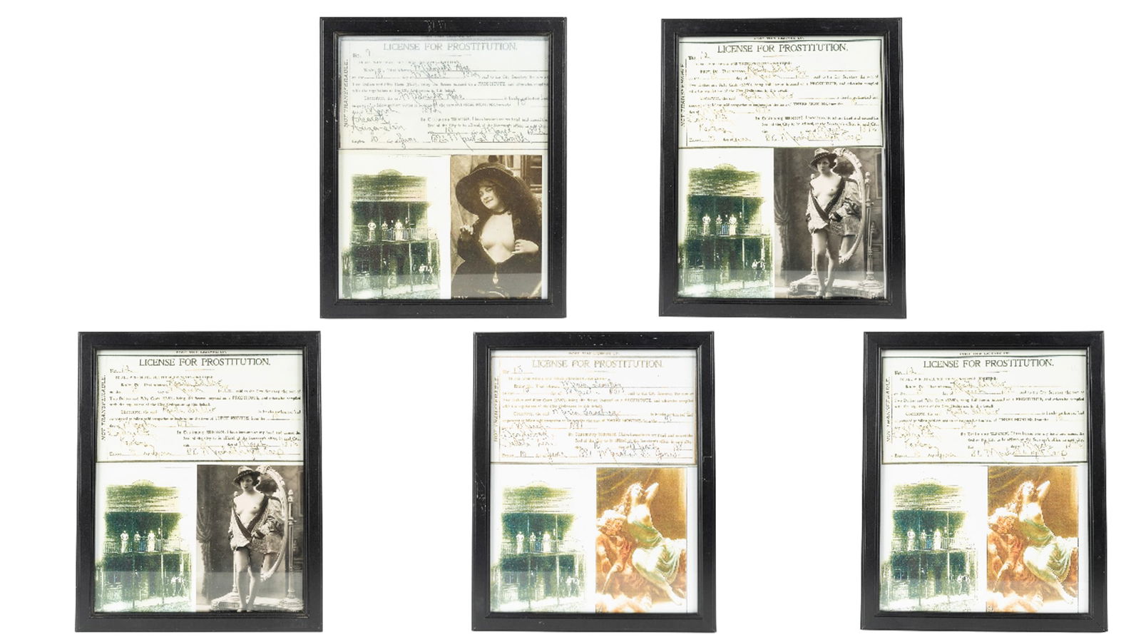 Lot of 5 Repro Prostitution Licenses 1800’s (1 of 7)