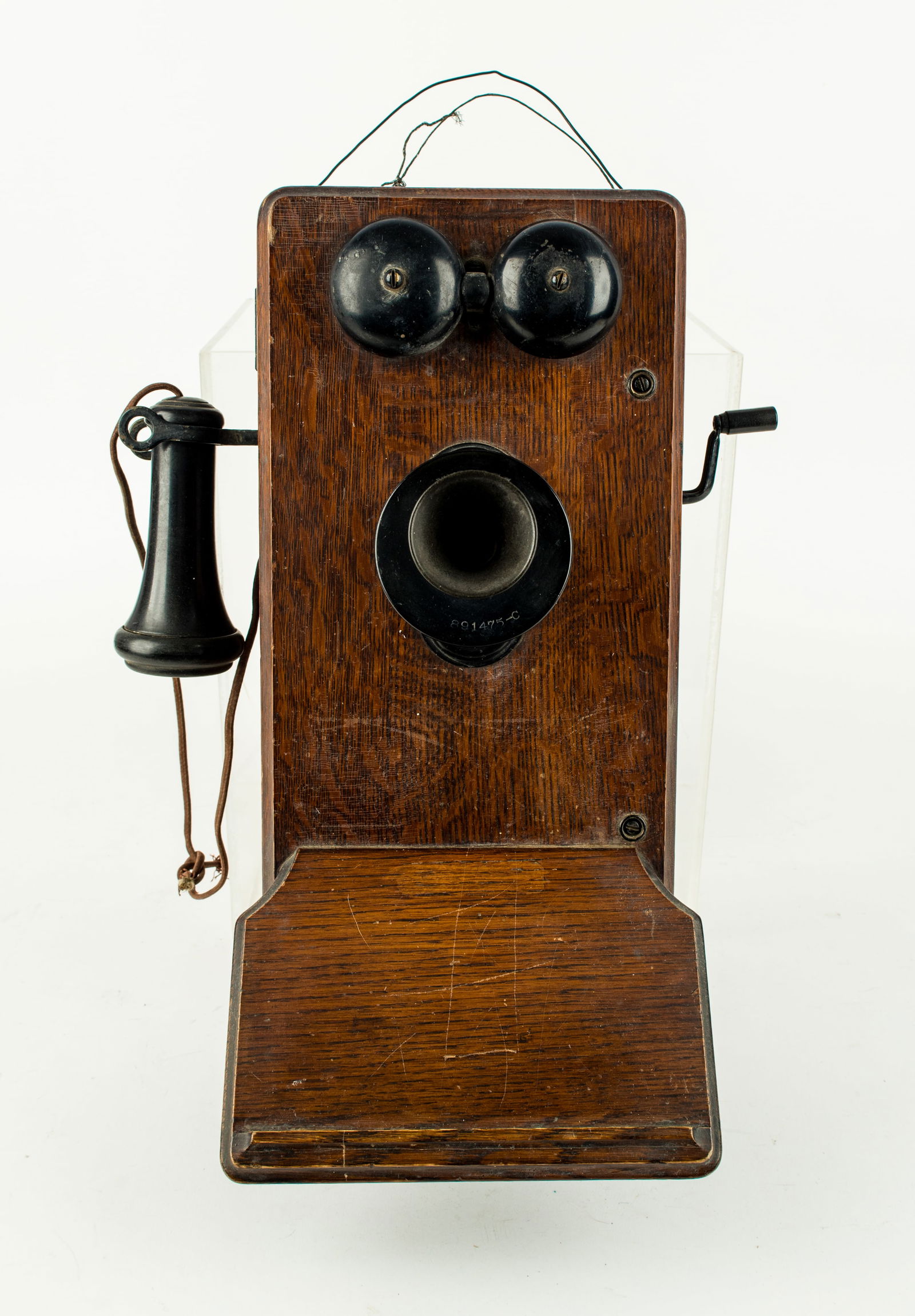 Antique Oak Kellogg Wall Mount Crank Telephone (1 of 6)