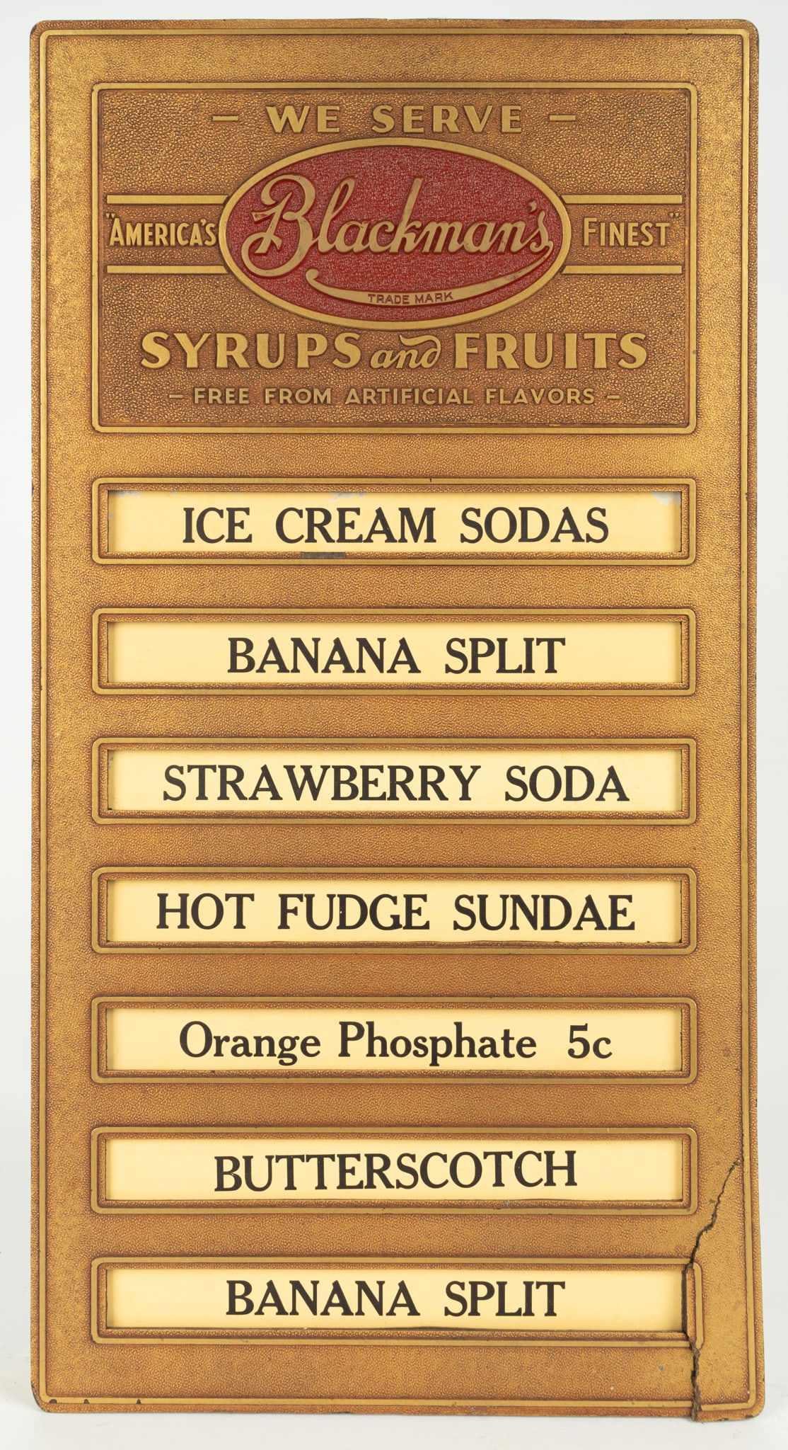 Vintage Blackman’s Syrup Soda Fountain Menu (1 of 4)