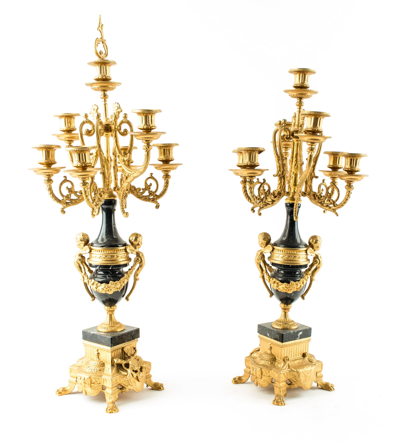 Lot of 2 Vintage Italian Brevattato Candelabras (1 of 6)