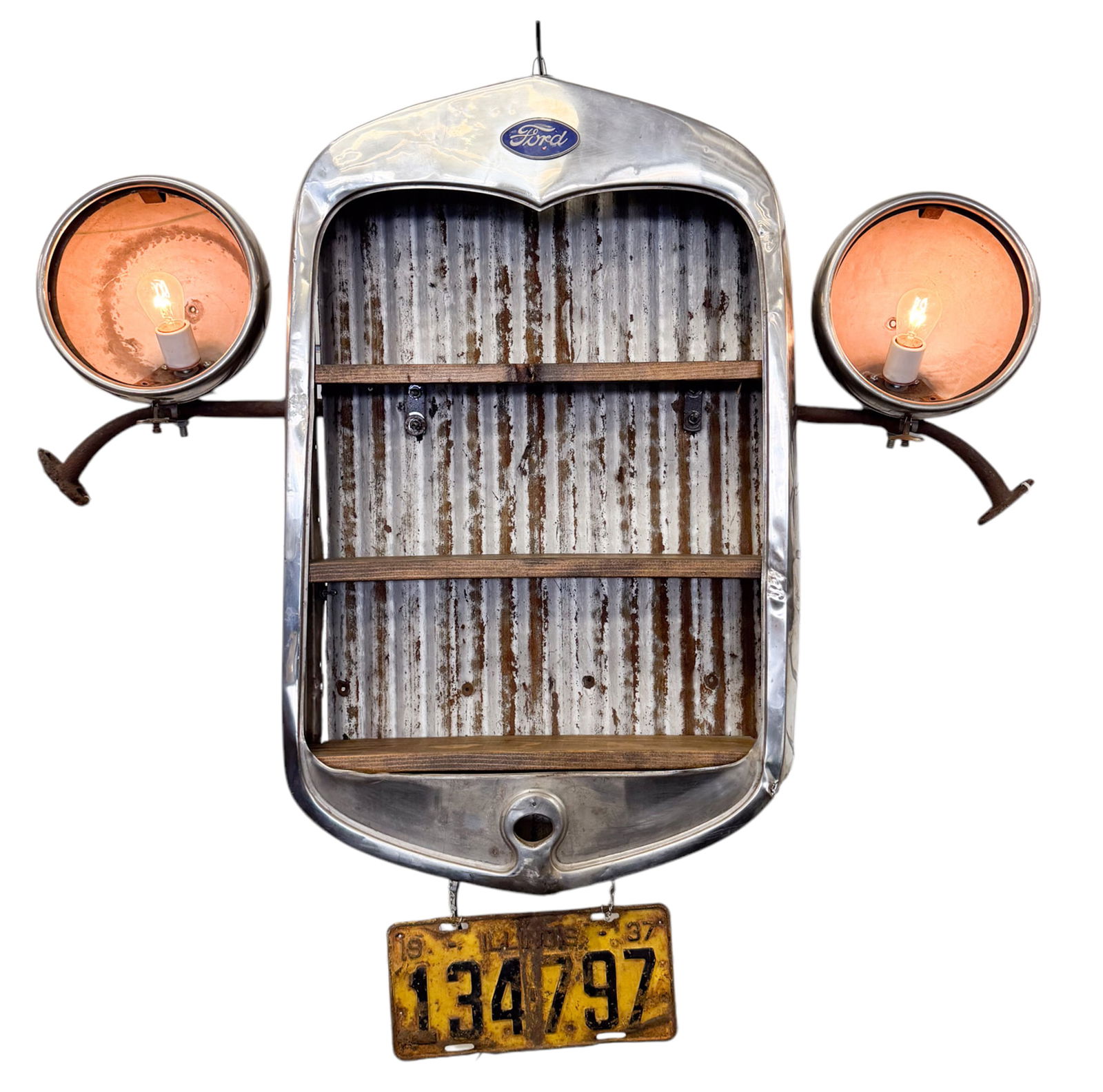 Vintage 1930 Ford Car Radiator Wall Hanger W/Light (1 of 5)