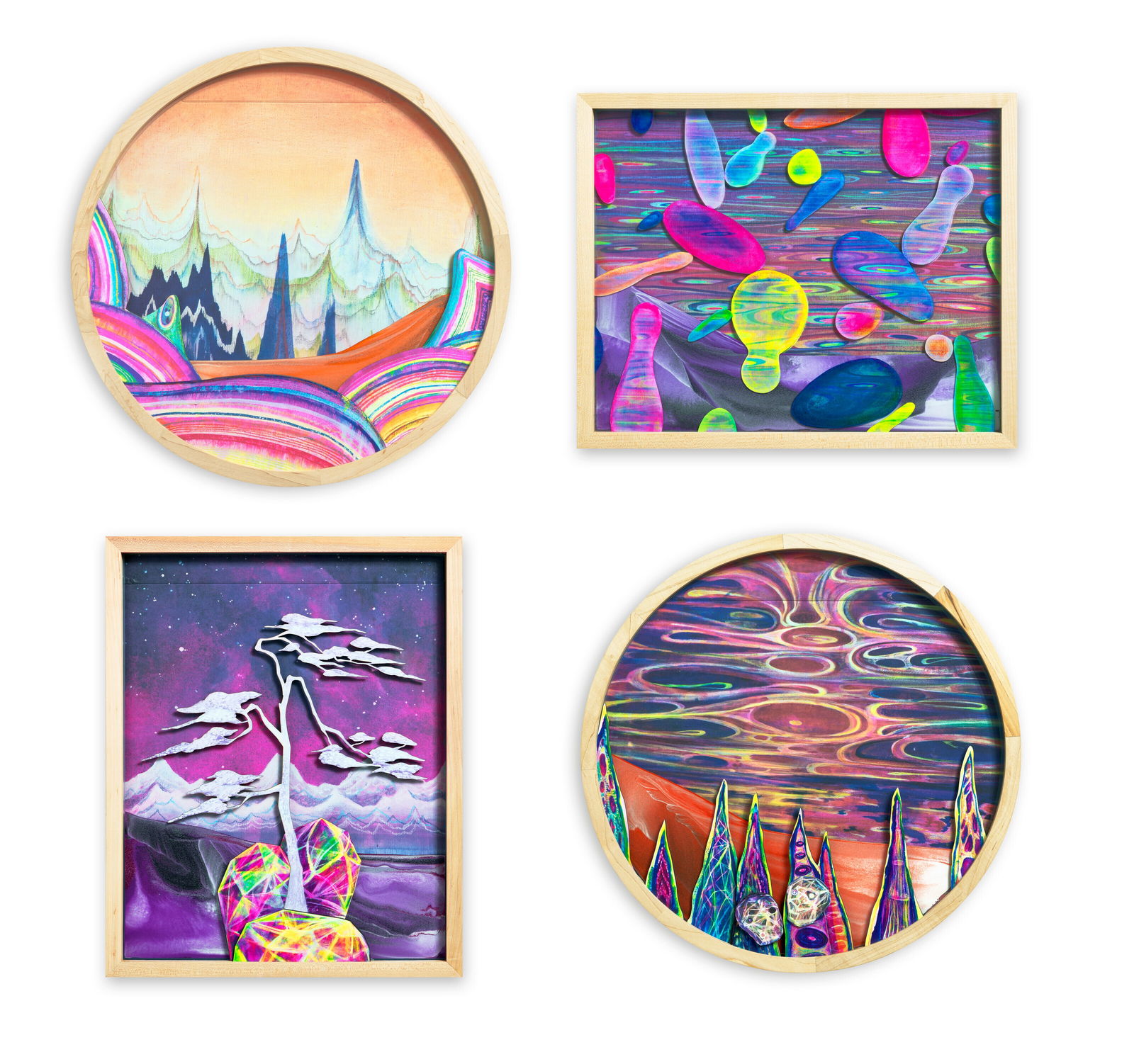 HUANG YUXING (B. 1975) Installation series - Sunrise and Sunset: HUANG YUXING (B. 1975)Installation series - Sunrise and Sunset; The bubble will not break, the time will not be flowing from the past; Mountain Beyond; & Winter Solsticea set of four installation with