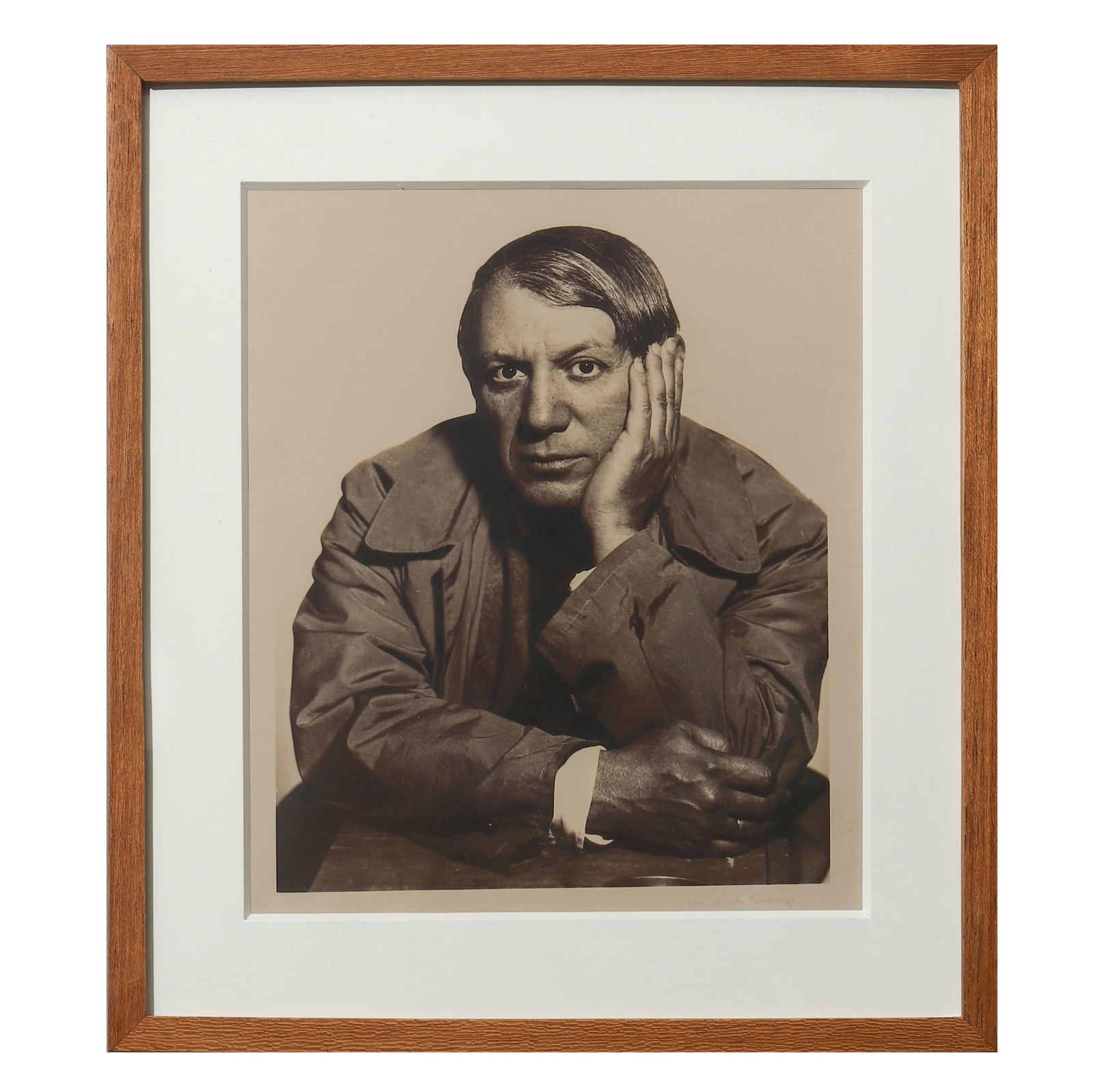 MAN RAY (1890–1976) PORTRAIT OF PABLO PICASSO, CIRCA 1932: Artist: MAN RAY Title: Portrait of Pablo Picasso period: 1932 materials: Gelatin silver print, mounted on board Signature: Signed in pencil "Man Ray" (lower right, on recto of the mount) size: Photogr